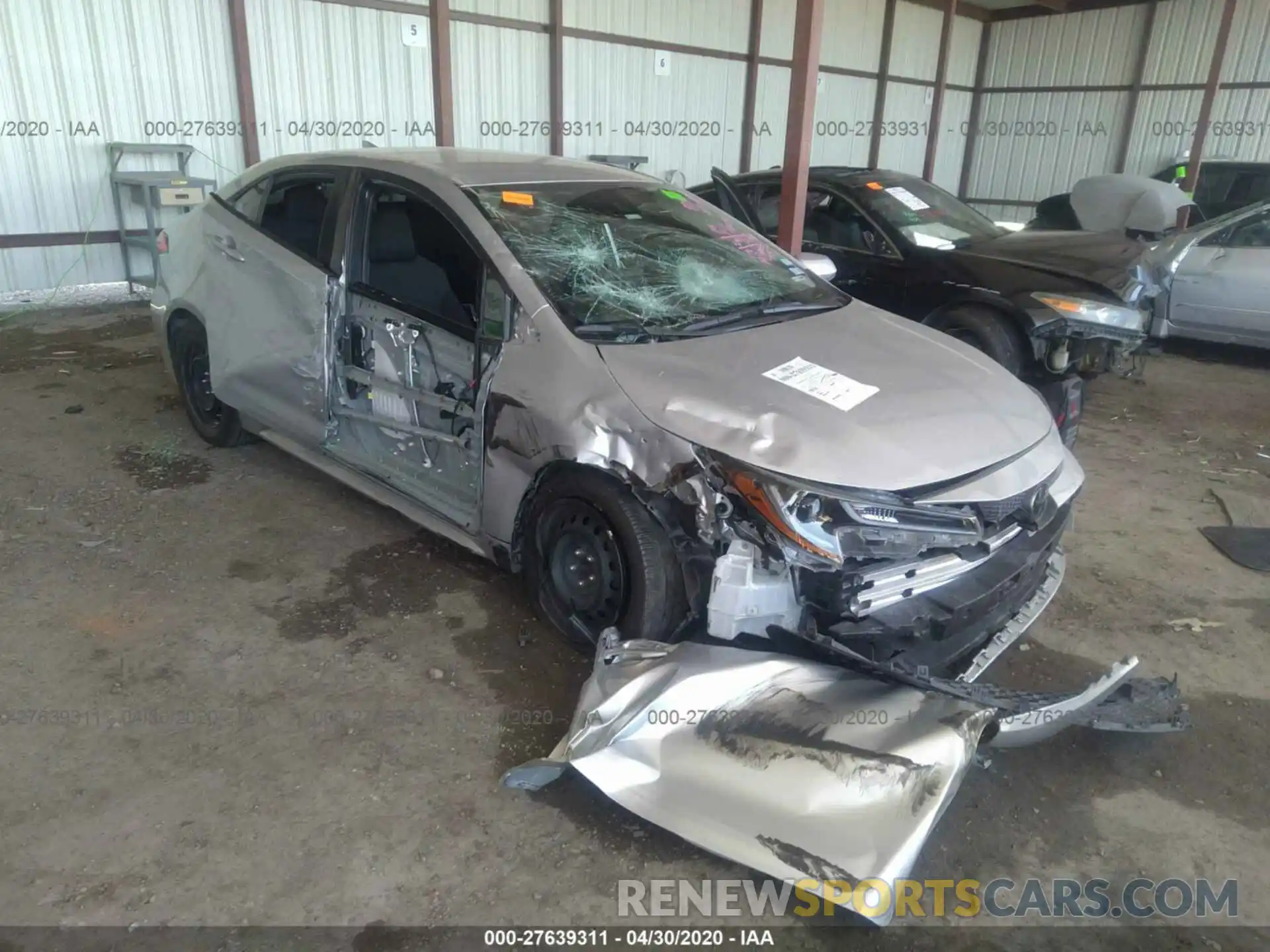 1 Photograph of a damaged car JTDEPRAE1LJ049786 TOYOTA COROLLA 2020