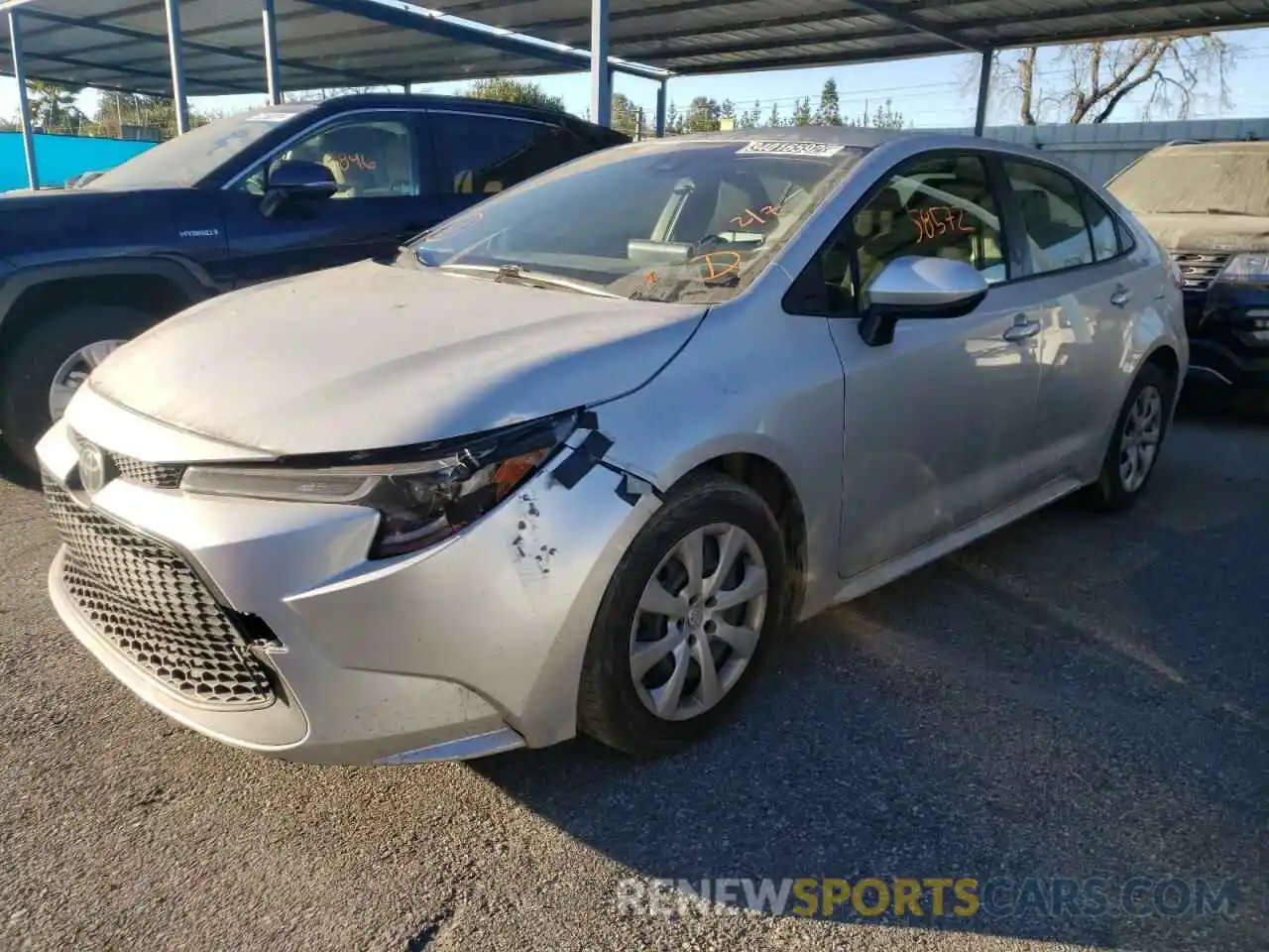 2 Photograph of a damaged car JTDEPRAE1LJ051246 TOYOTA COROLLA 2020