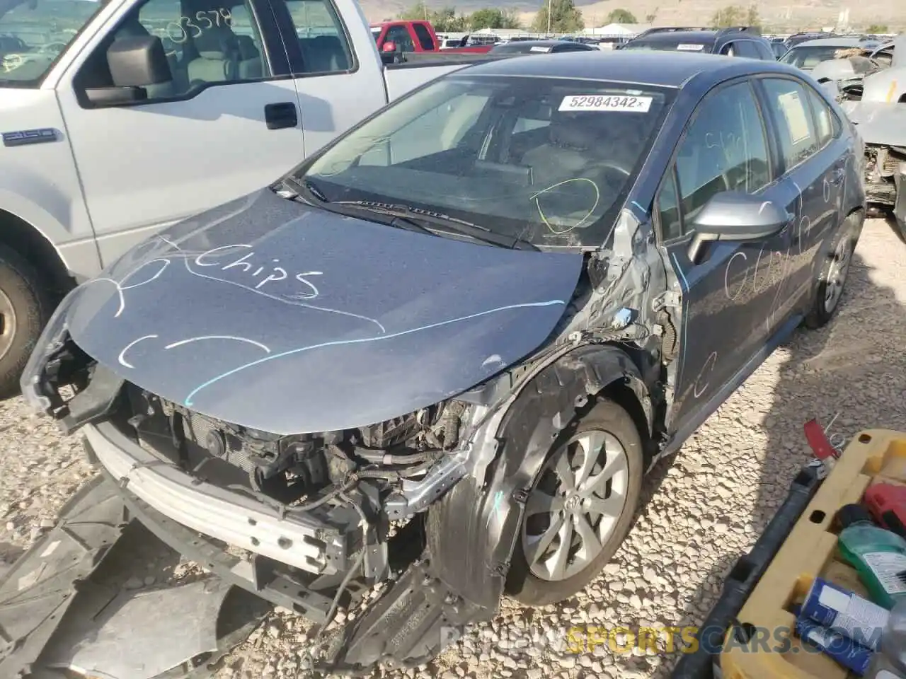 2 Photograph of a damaged car JTDEPRAE1LJ051490 TOYOTA COROLLA 2020