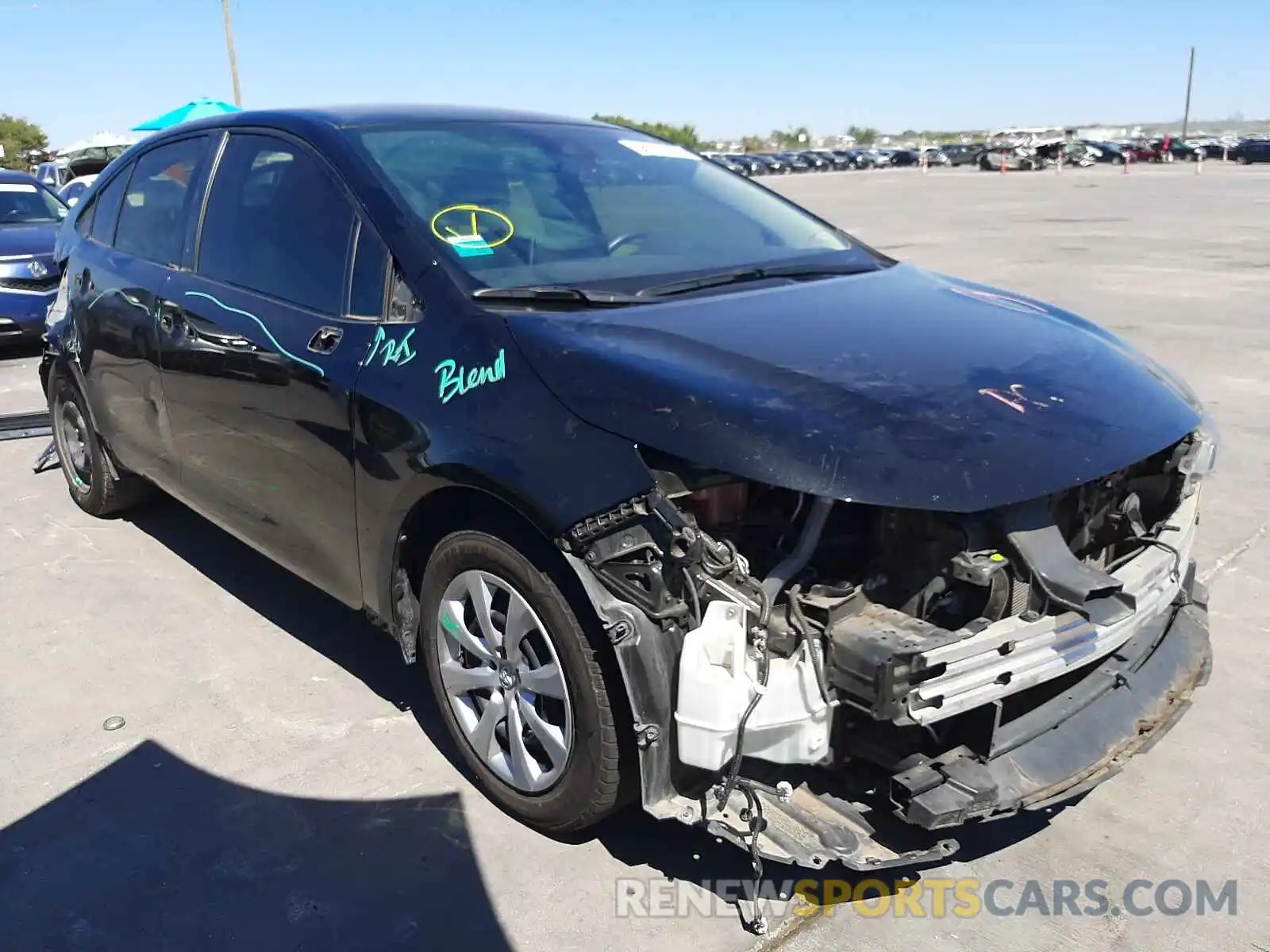 1 Photograph of a damaged car JTDEPRAE1LJ052431 TOYOTA COROLLA 2020