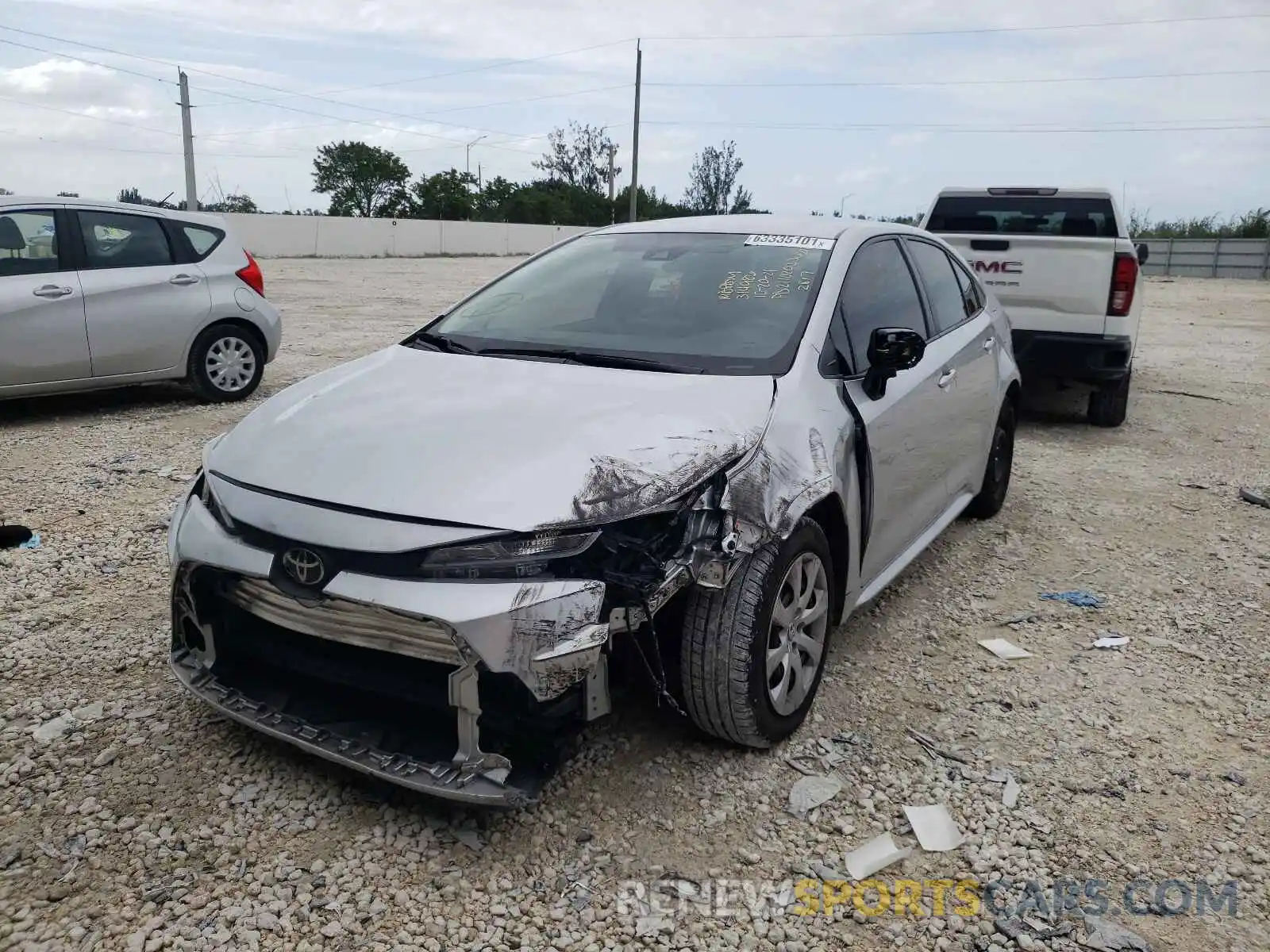 2 Photograph of a damaged car JTDEPRAE1LJ052817 TOYOTA COROLLA 2020