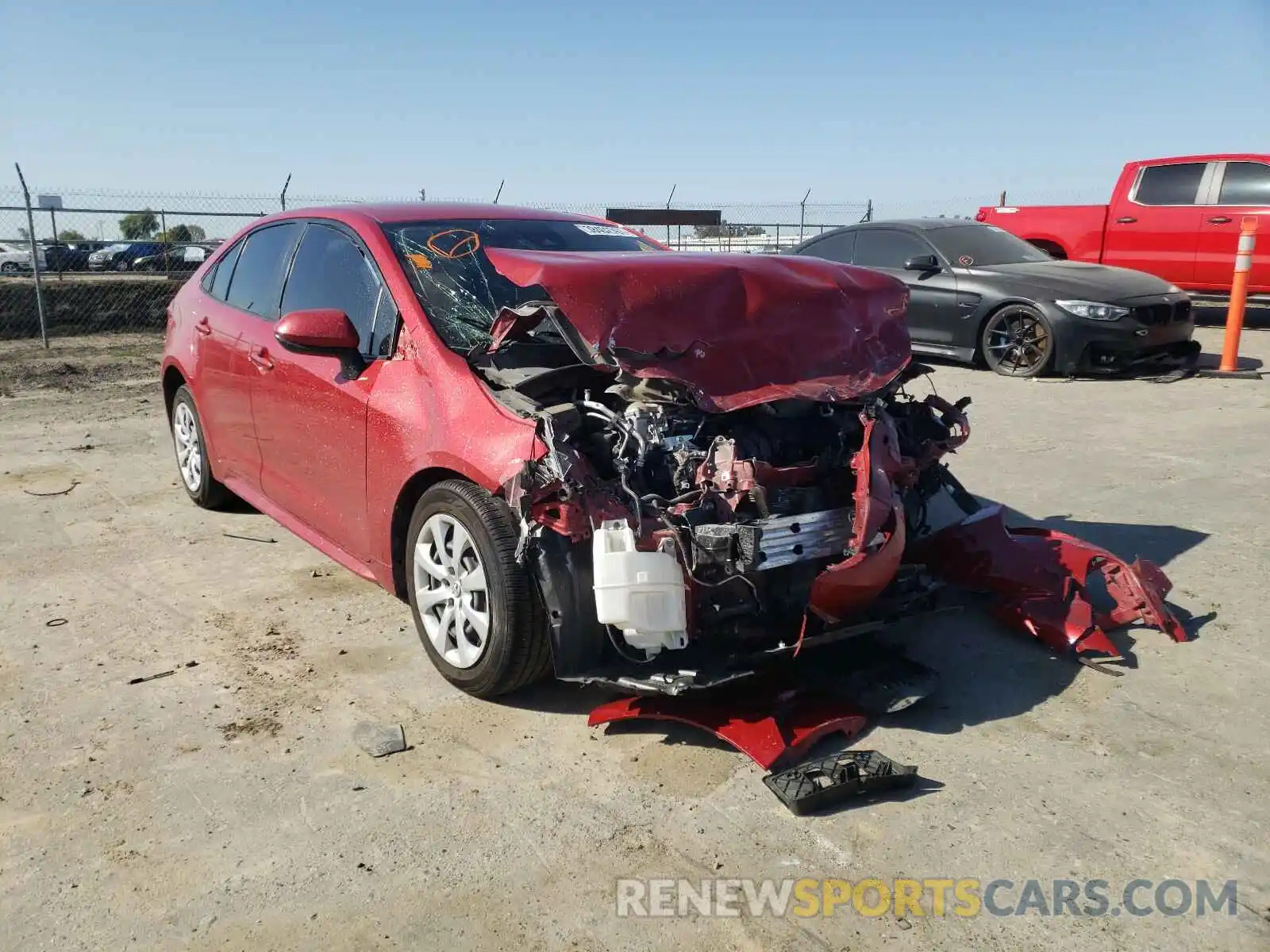 1 Photograph of a damaged car JTDEPRAE1LJ053806 TOYOTA COROLLA 2020