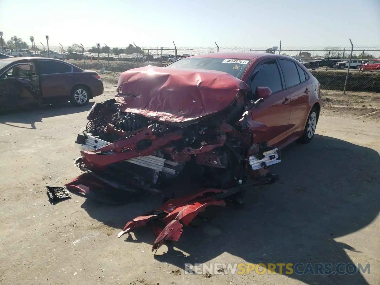 2 Photograph of a damaged car JTDEPRAE1LJ053806 TOYOTA COROLLA 2020