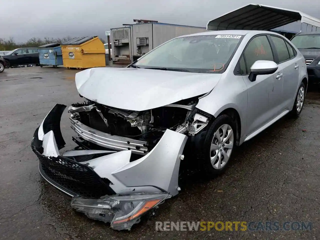 2 Photograph of a damaged car JTDEPRAE1LJ054714 TOYOTA COROLLA 2020