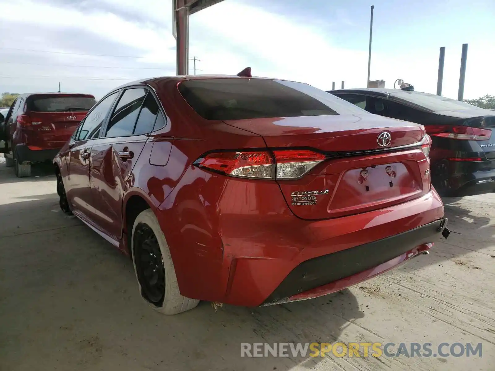 3 Photograph of a damaged car JTDEPRAE1LJ055751 TOYOTA COROLLA 2020