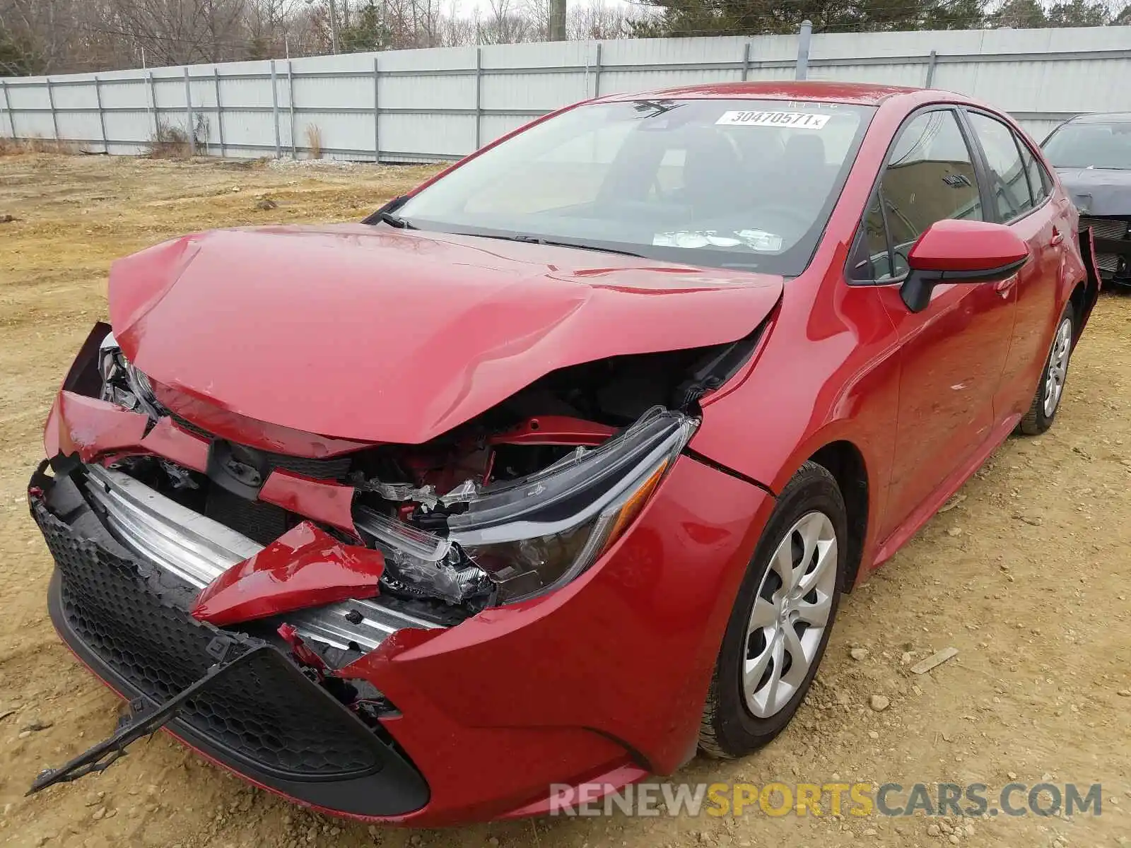 2 Photograph of a damaged car JTDEPRAE1LJ055989 TOYOTA COROLLA 2020