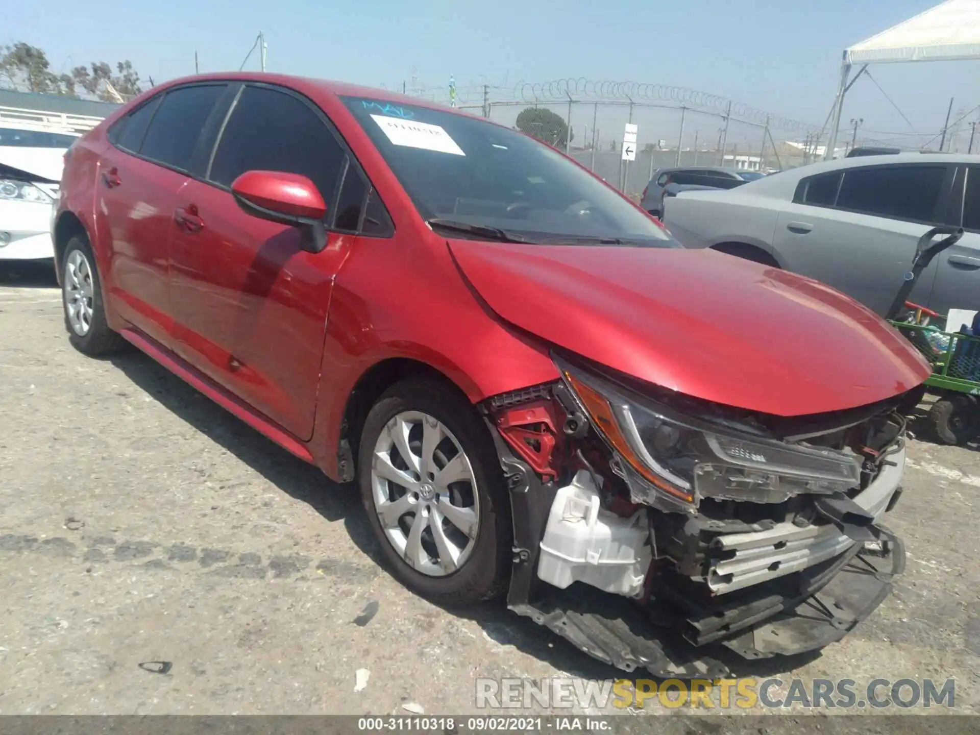 1 Photograph of a damaged car JTDEPRAE1LJ058245 TOYOTA COROLLA 2020