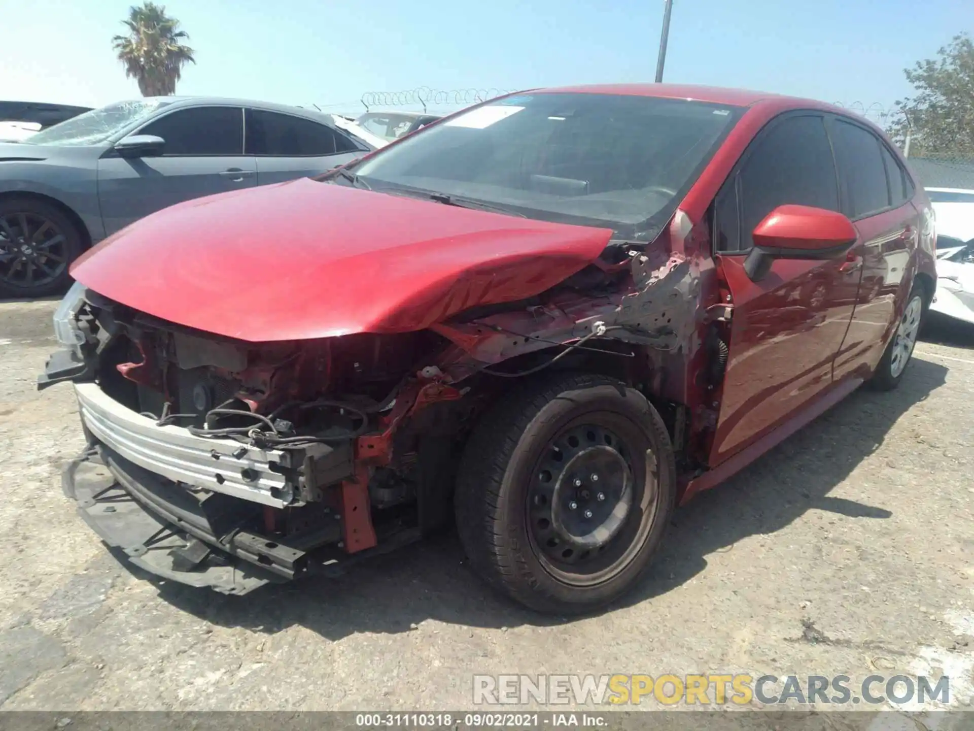 2 Photograph of a damaged car JTDEPRAE1LJ058245 TOYOTA COROLLA 2020