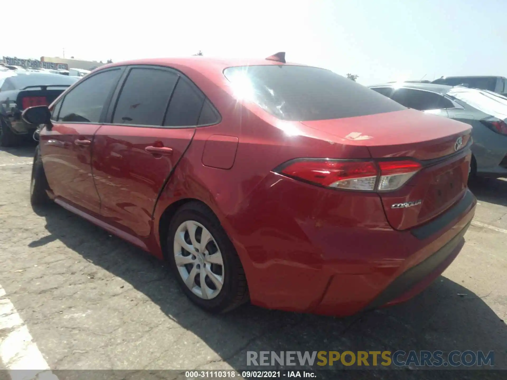 3 Photograph of a damaged car JTDEPRAE1LJ058245 TOYOTA COROLLA 2020