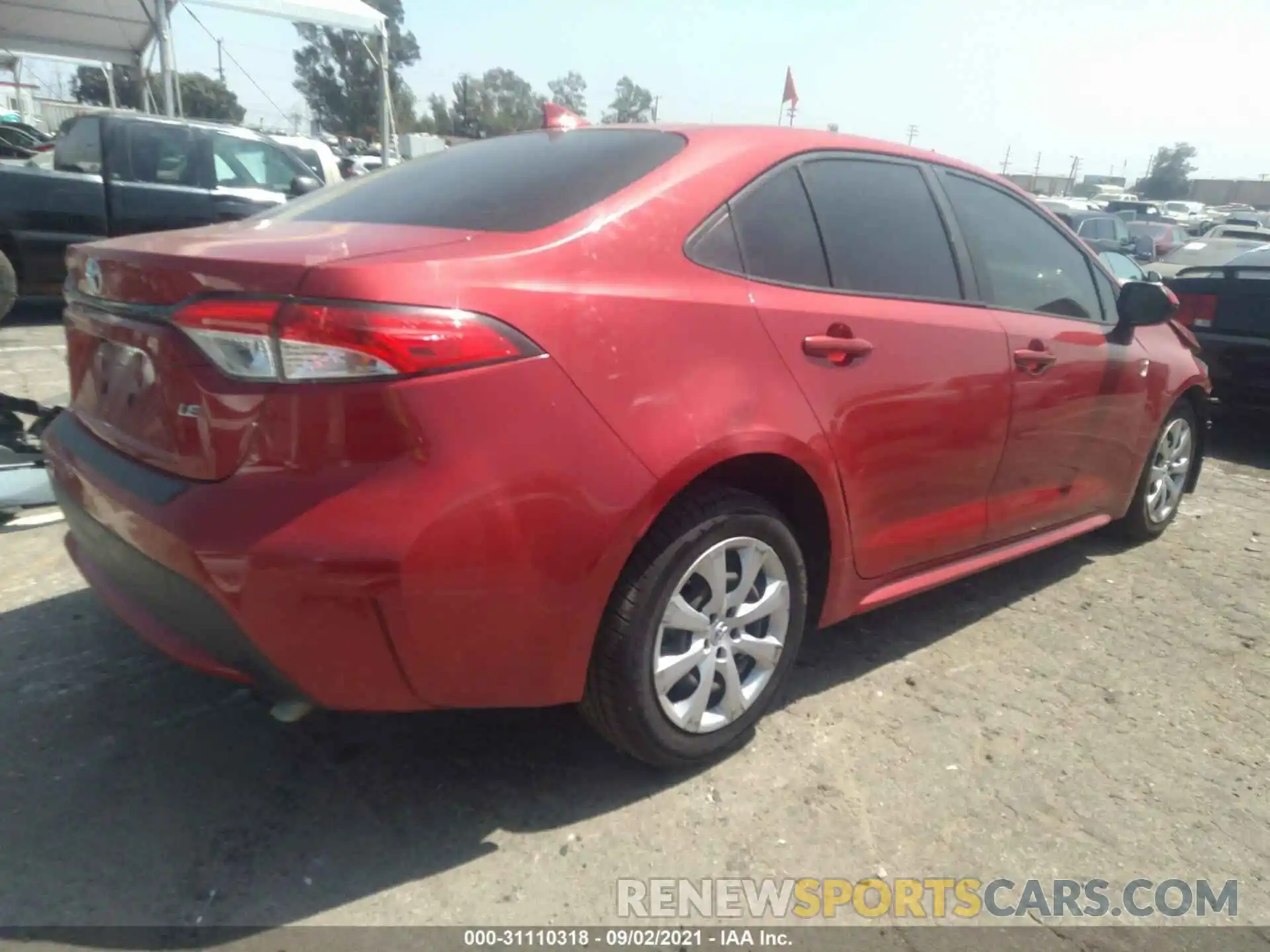 4 Photograph of a damaged car JTDEPRAE1LJ058245 TOYOTA COROLLA 2020