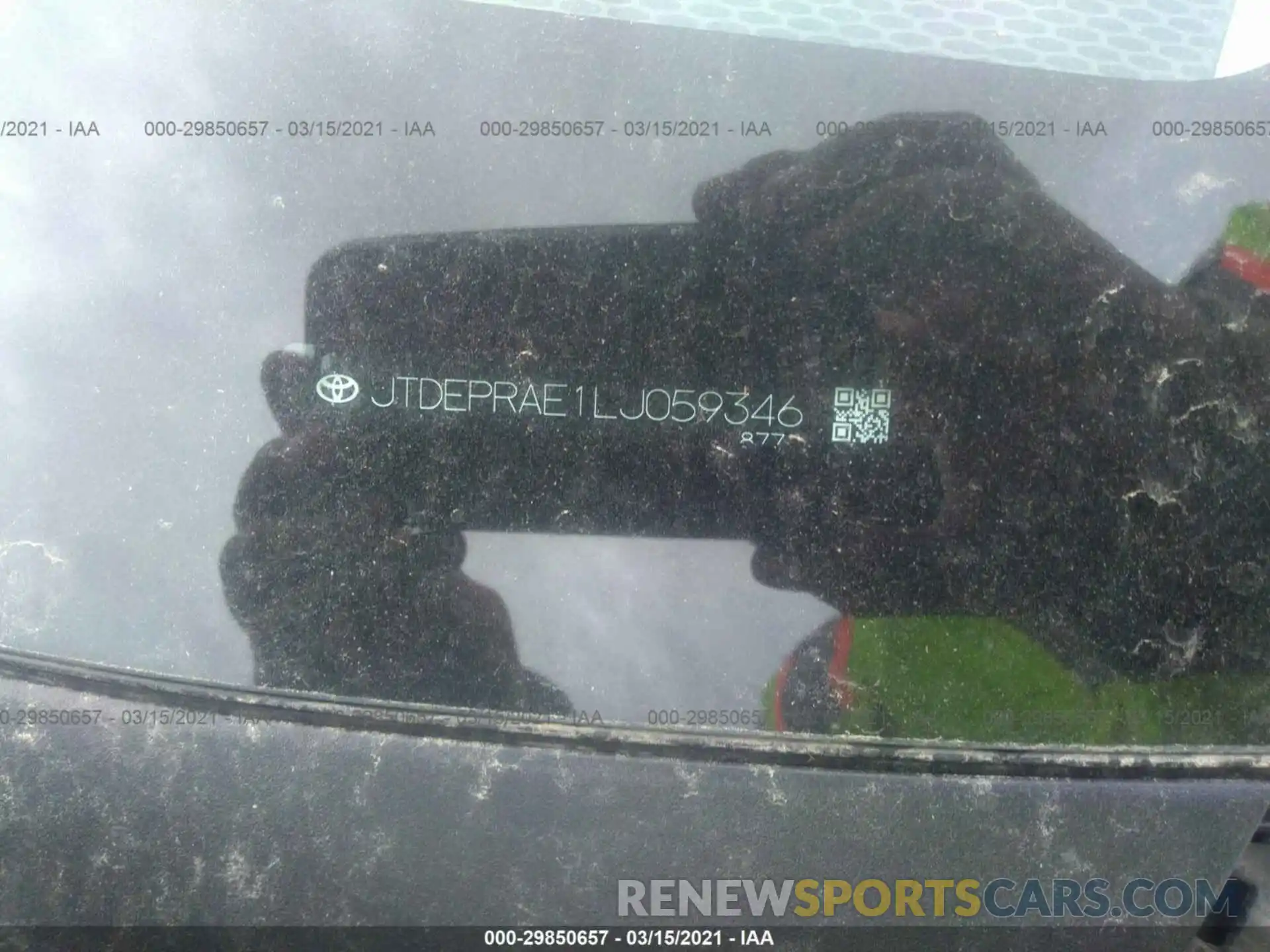 9 Photograph of a damaged car JTDEPRAE1LJ059346 TOYOTA COROLLA 2020
