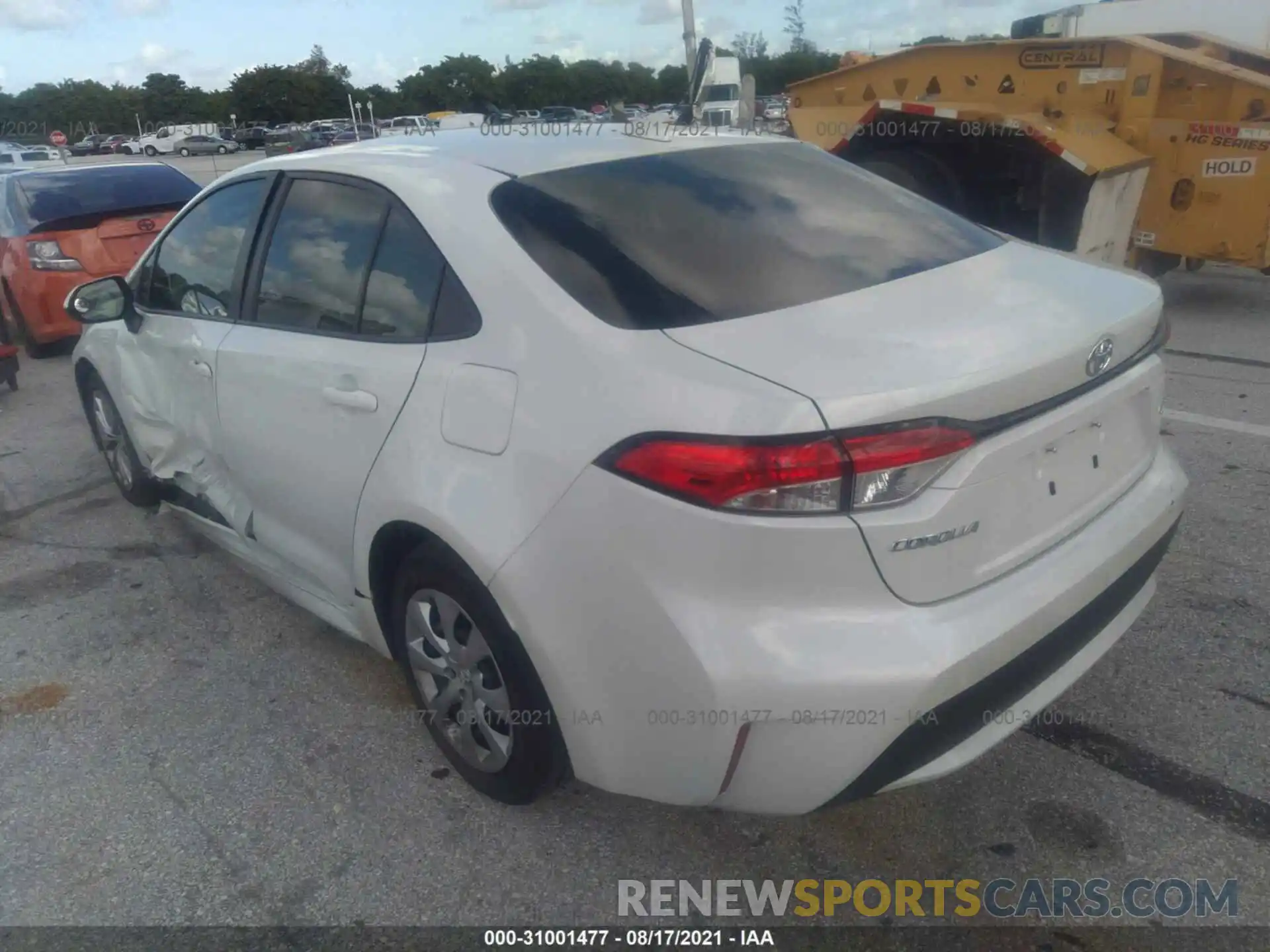 3 Photograph of a damaged car JTDEPRAE1LJ059850 TOYOTA COROLLA 2020