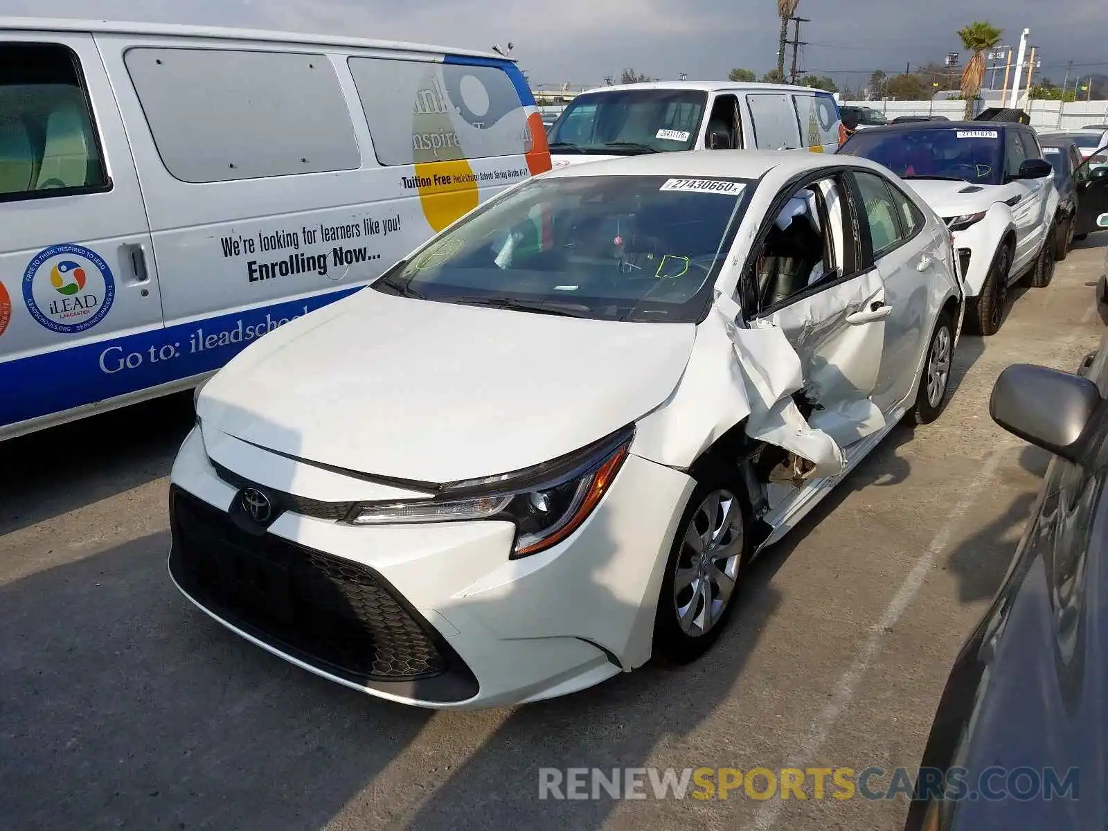 2 Photograph of a damaged car JTDEPRAE1LJ060089 TOYOTA COROLLA 2020