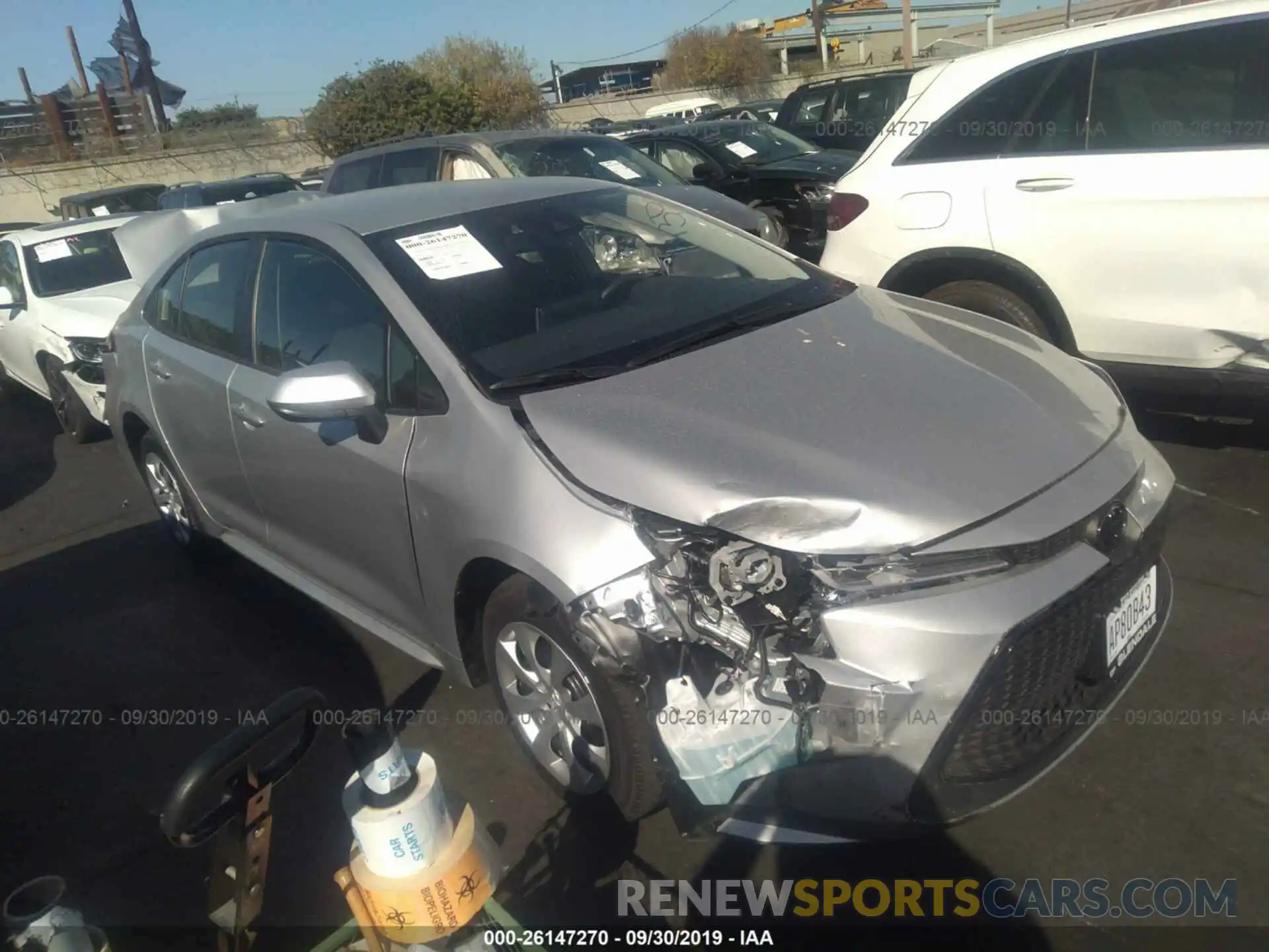 1 Photograph of a damaged car JTDEPRAE1LJ060478 TOYOTA COROLLA 2020