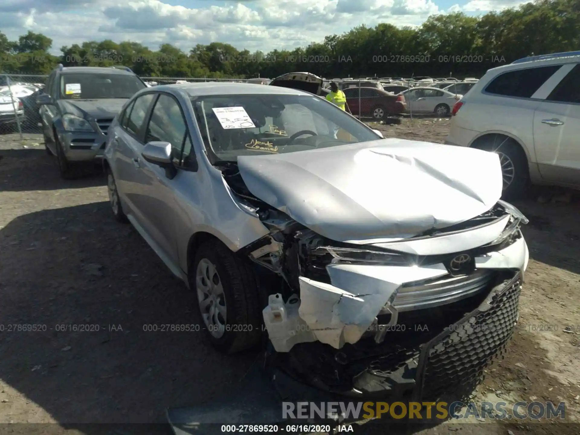 1 Photograph of a damaged car JTDEPRAE1LJ061422 TOYOTA COROLLA 2020