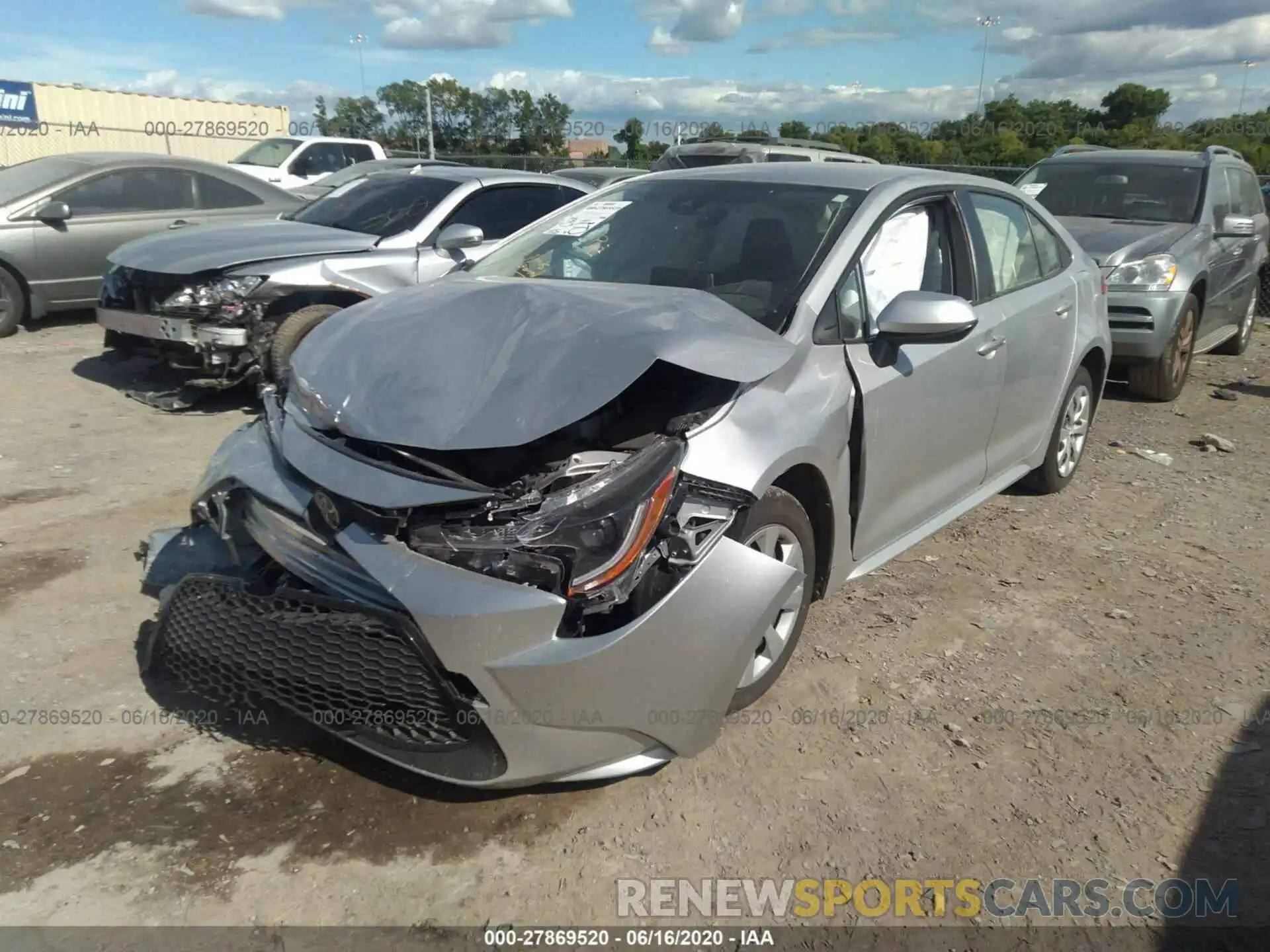 2 Photograph of a damaged car JTDEPRAE1LJ061422 TOYOTA COROLLA 2020