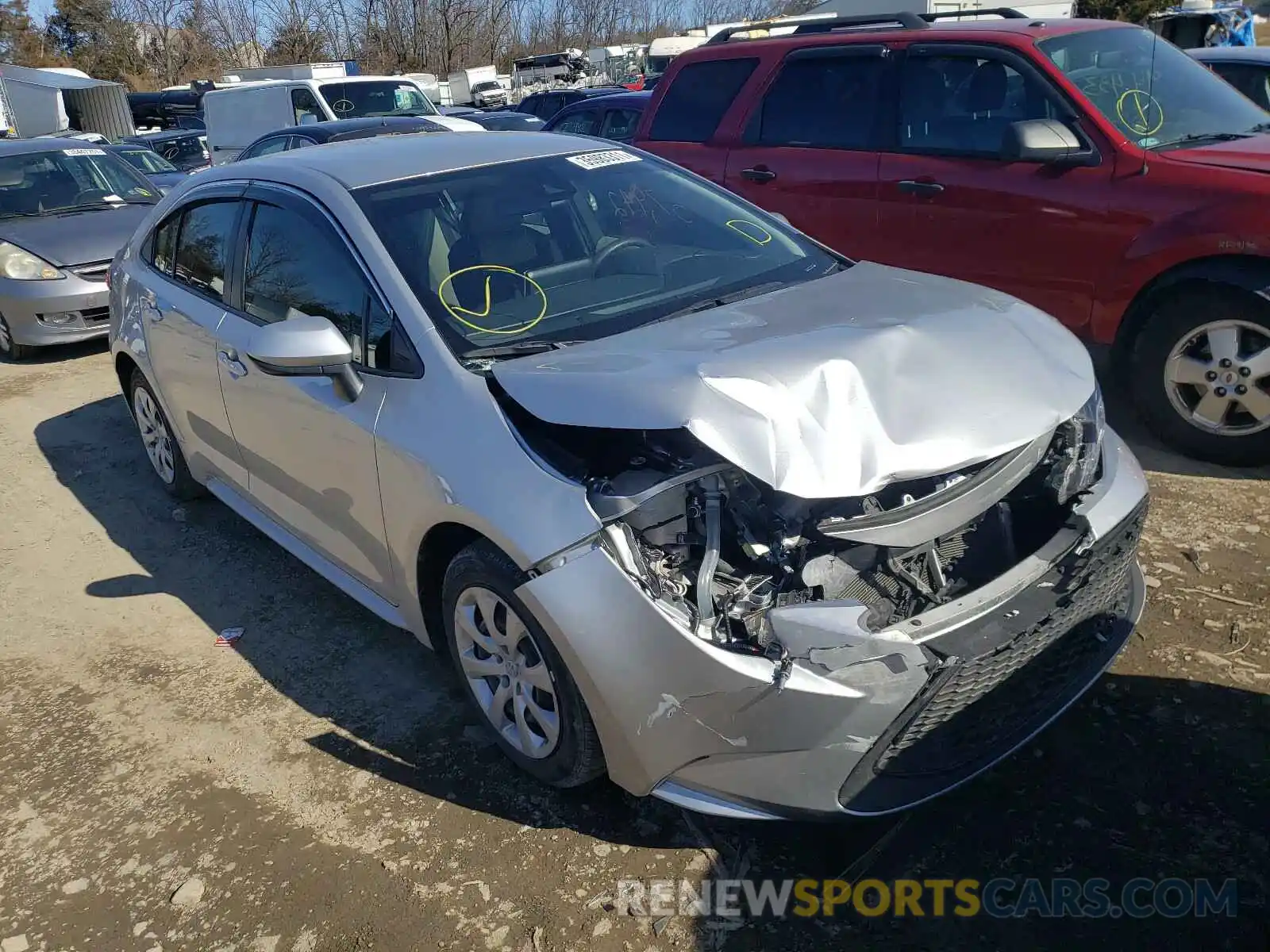 1 Photograph of a damaged car JTDEPRAE1LJ061887 TOYOTA COROLLA 2020