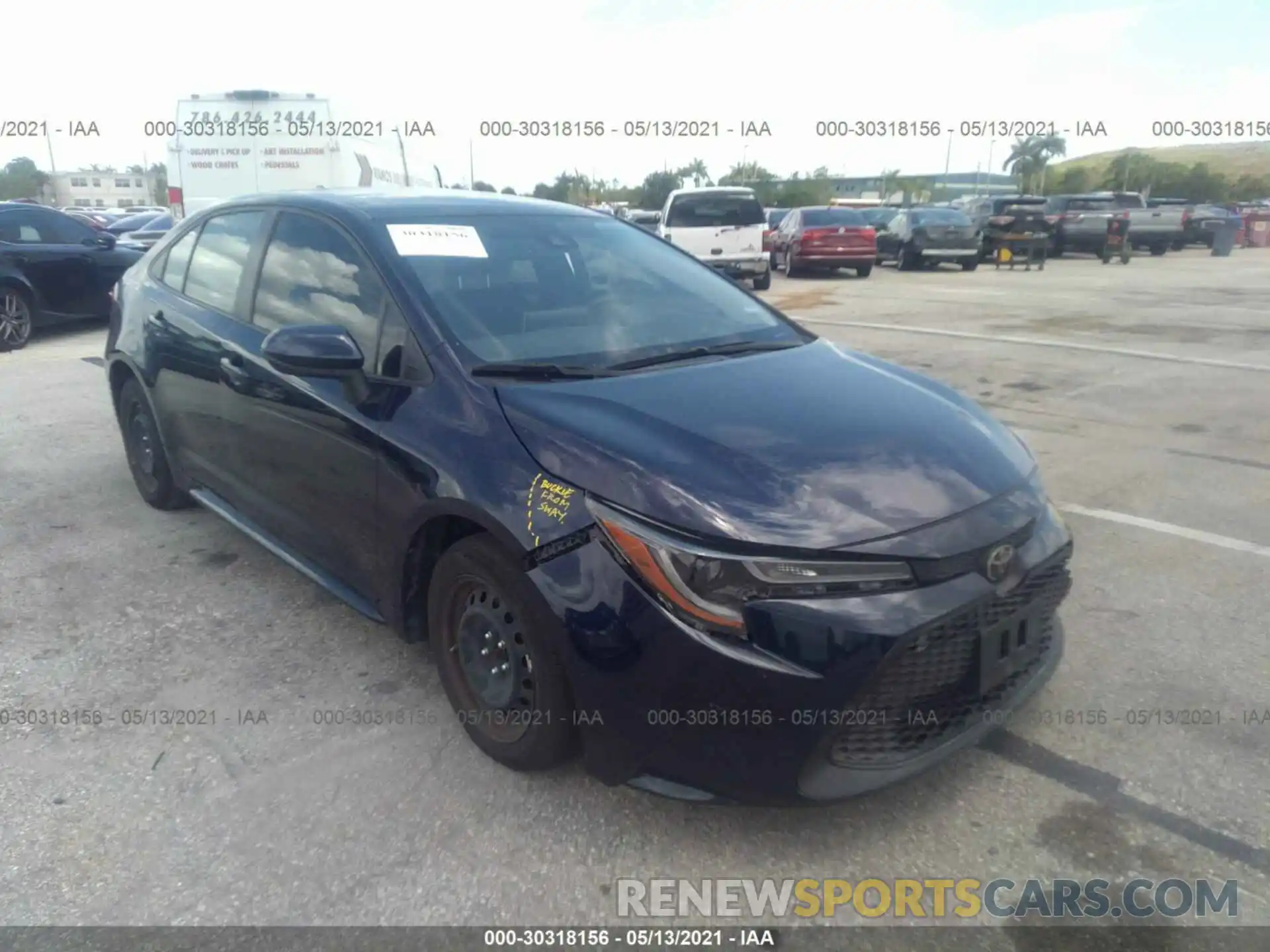 1 Photograph of a damaged car JTDEPRAE1LJ062103 TOYOTA COROLLA 2020