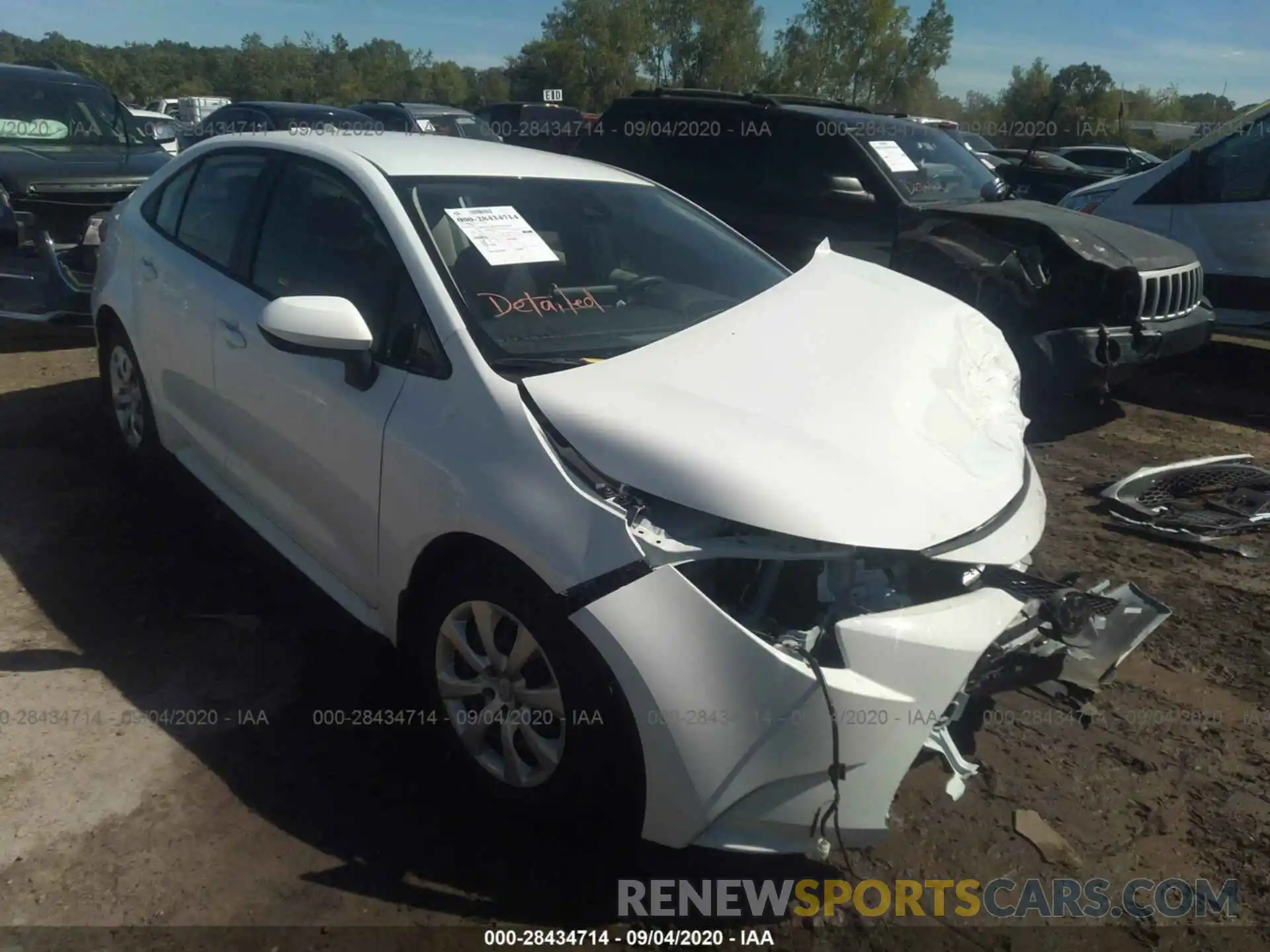 1 Photograph of a damaged car JTDEPRAE1LJ062974 TOYOTA COROLLA 2020