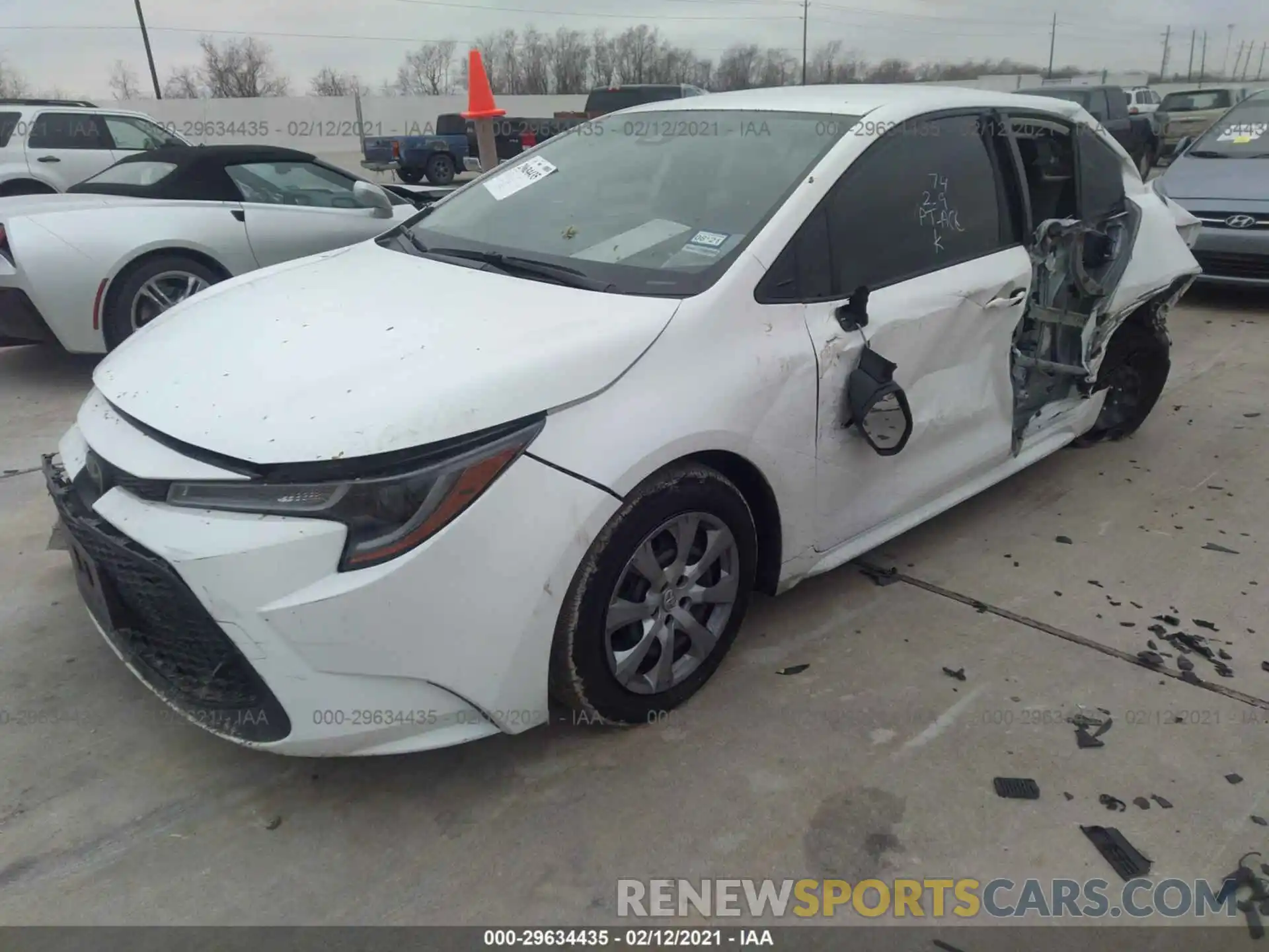 2 Photograph of a damaged car JTDEPRAE1LJ063073 TOYOTA COROLLA 2020