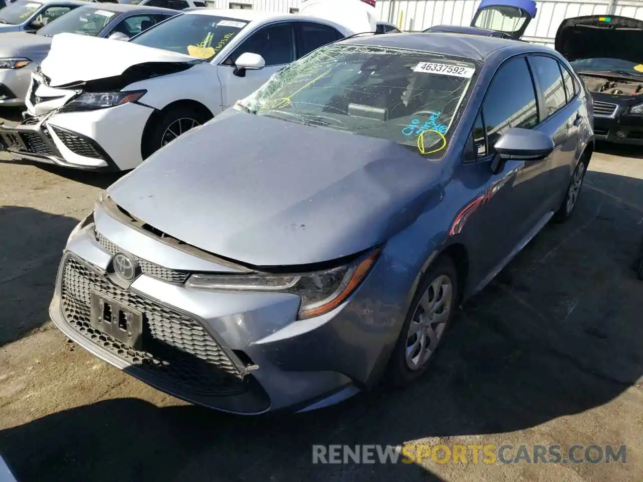 2 Photograph of a damaged car JTDEPRAE1LJ063137 TOYOTA COROLLA 2020