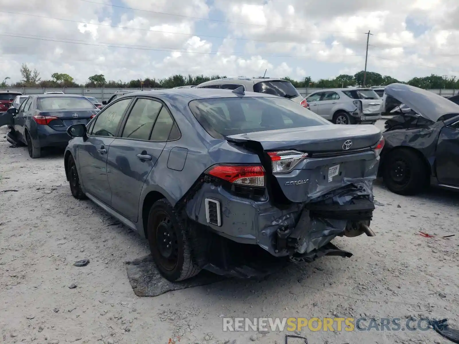 3 Photograph of a damaged car JTDEPRAE1LJ063400 TOYOTA COROLLA 2020