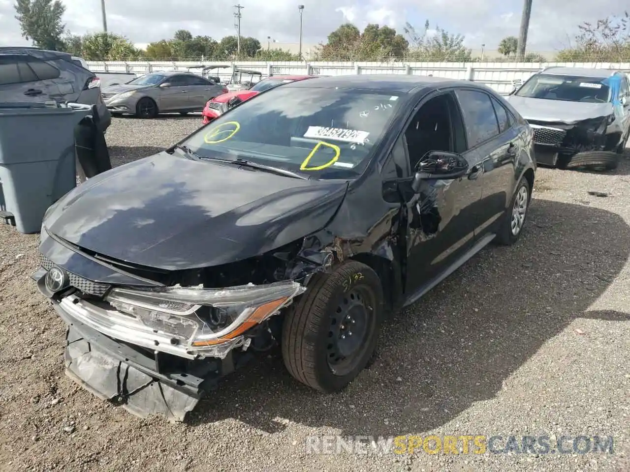 2 Photograph of a damaged car JTDEPRAE1LJ064577 TOYOTA COROLLA 2020