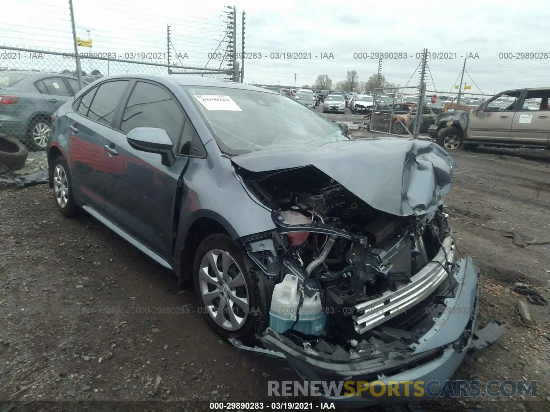 1 Photograph of a damaged car JTDEPRAE1LJ065616 TOYOTA COROLLA 2020