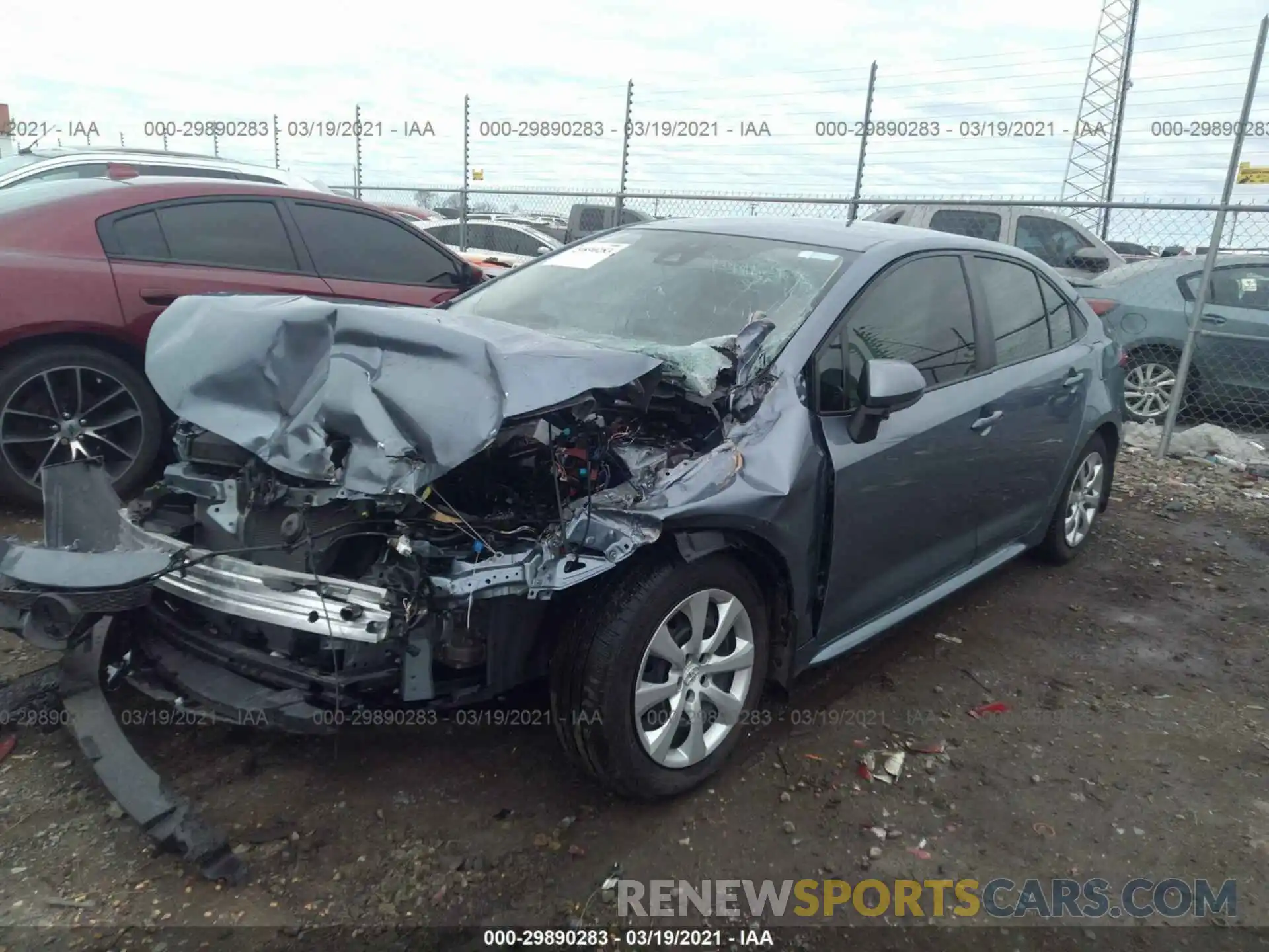 2 Photograph of a damaged car JTDEPRAE1LJ065616 TOYOTA COROLLA 2020