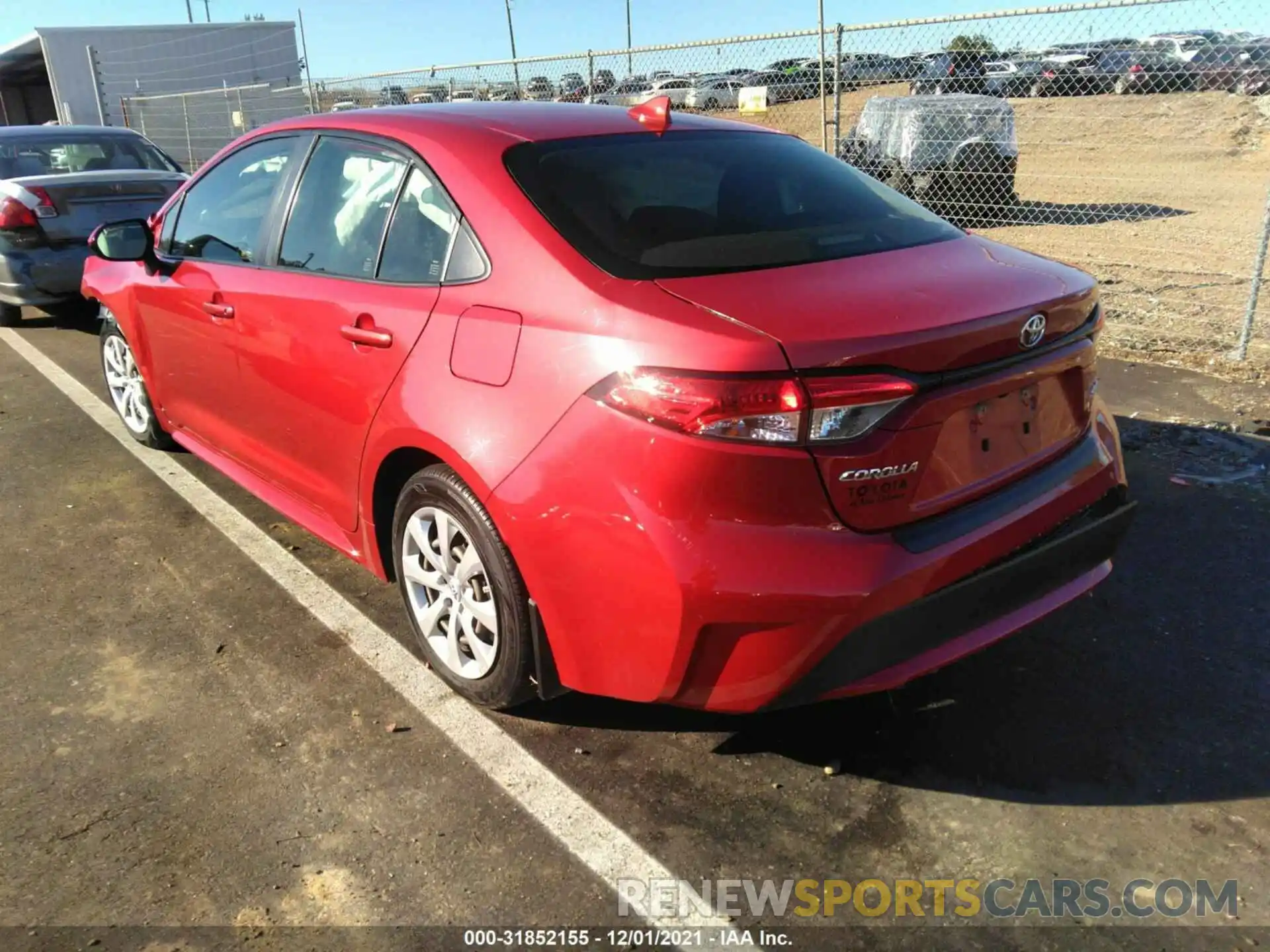 3 Photograph of a damaged car JTDEPRAE1LJ066524 TOYOTA COROLLA 2020