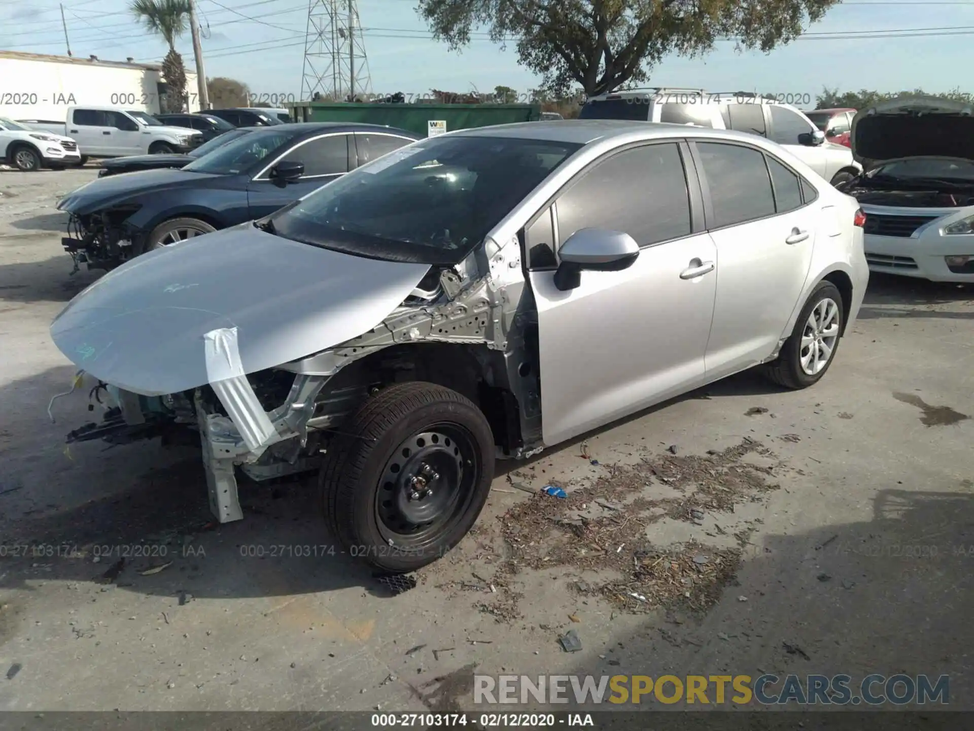 2 Photograph of a damaged car JTDEPRAE1LJ070041 TOYOTA COROLLA 2020