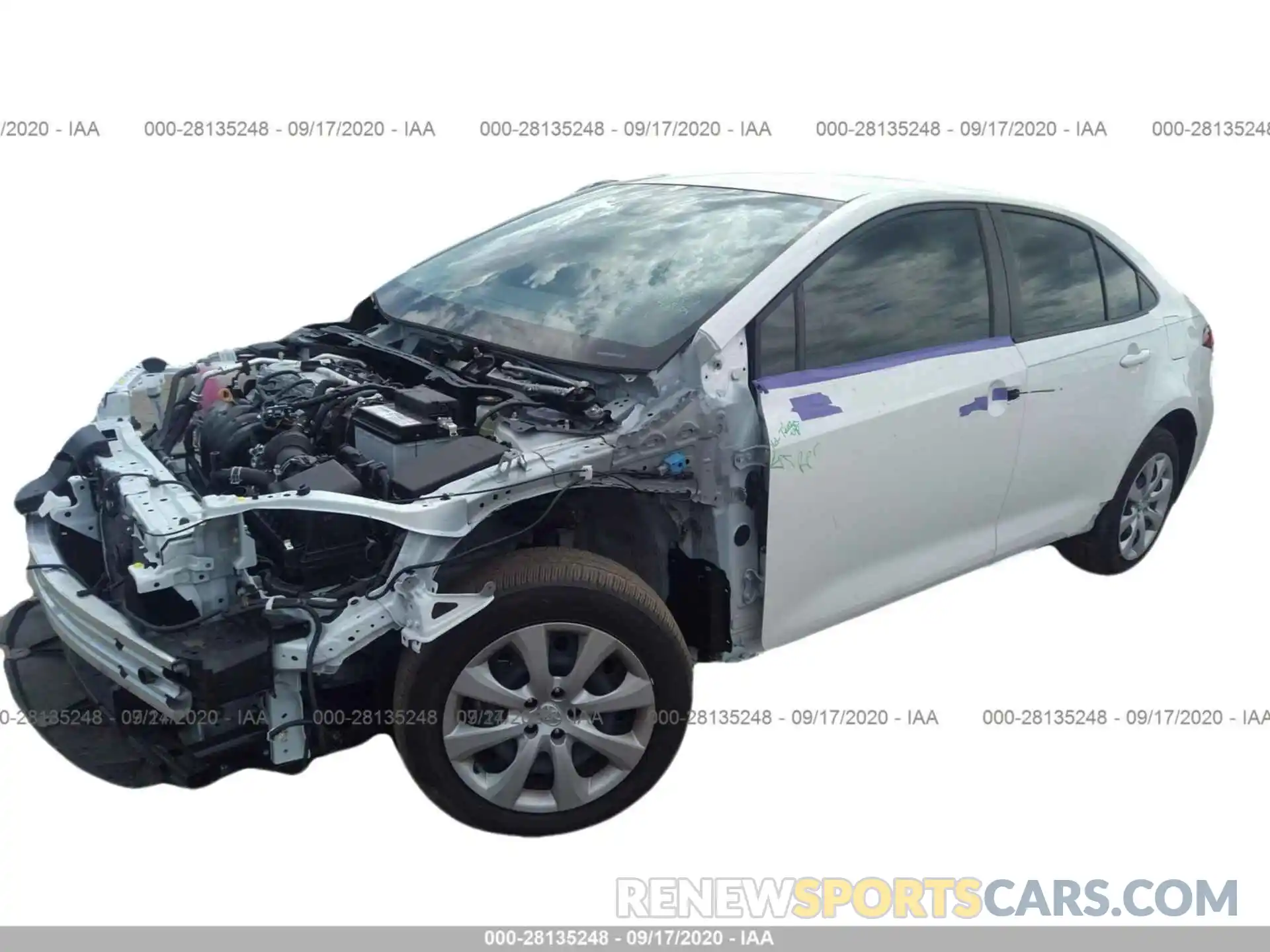 2 Photograph of a damaged car JTDEPRAE1LJ072260 TOYOTA COROLLA 2020