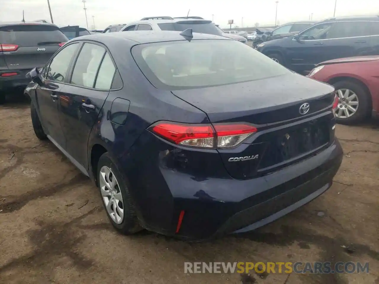 3 Photograph of a damaged car JTDEPRAE1LJ075529 TOYOTA COROLLA 2020