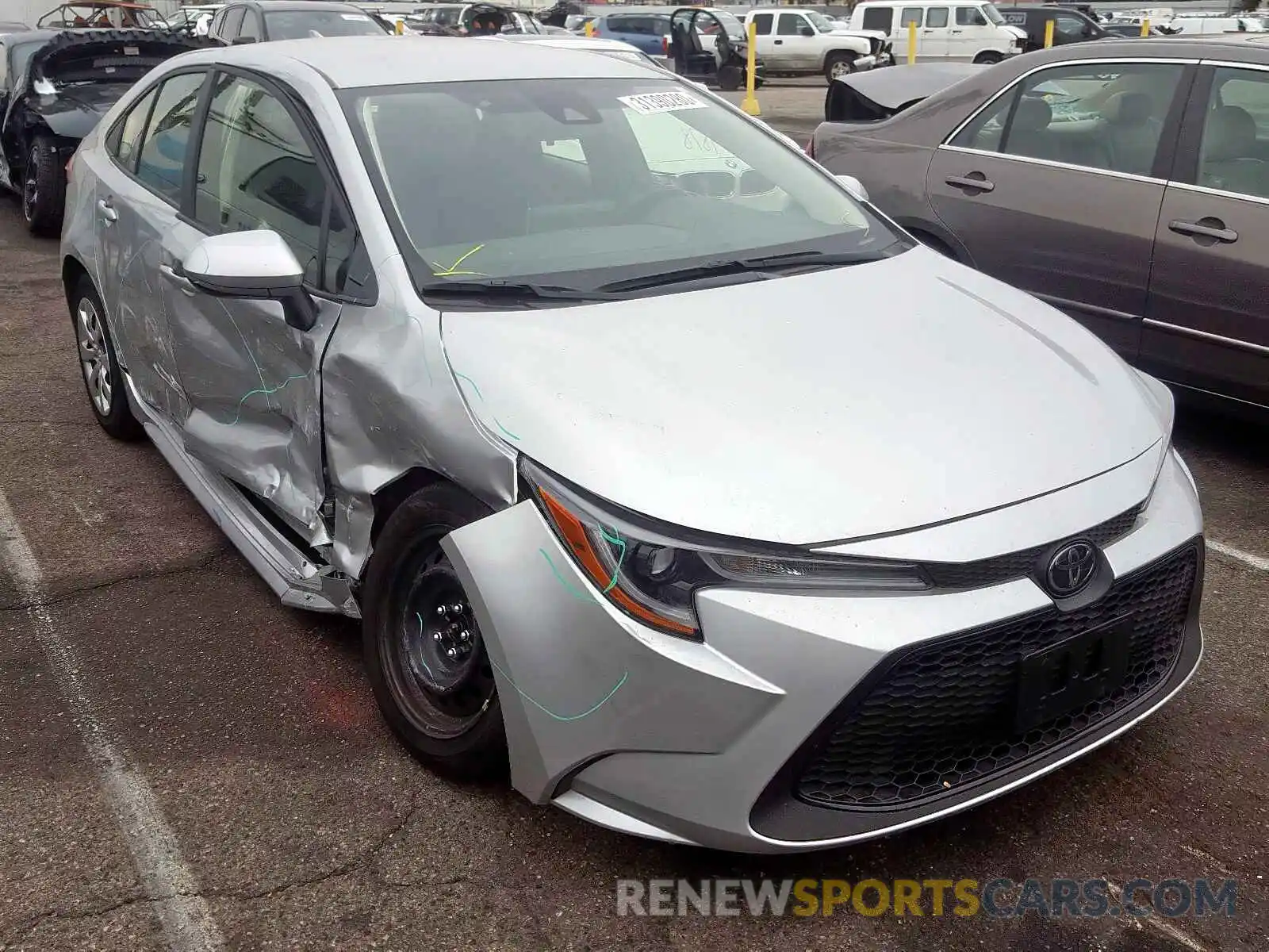 1 Photograph of a damaged car JTDEPRAE1LJ076664 TOYOTA COROLLA 2020