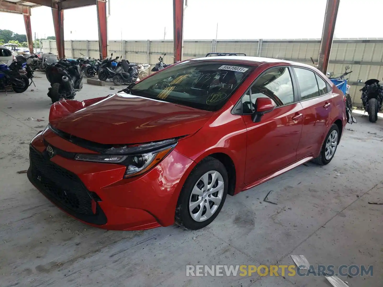 2 Photograph of a damaged car JTDEPRAE1LJ079337 TOYOTA COROLLA 2020