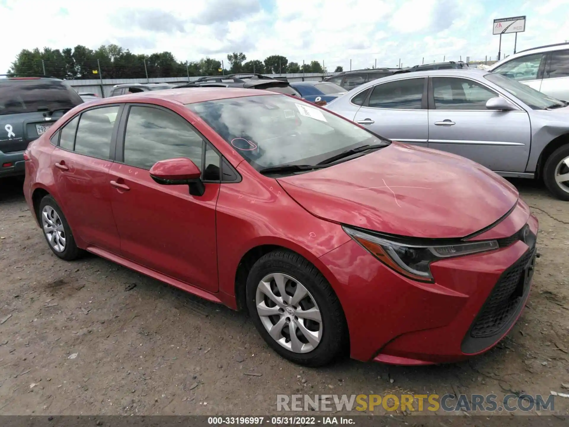 1 Photograph of a damaged car JTDEPRAE1LJ084599 TOYOTA COROLLA 2020