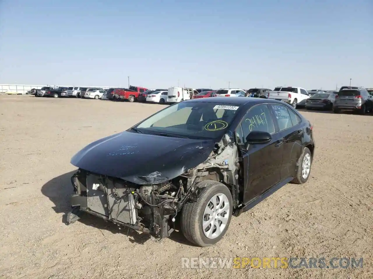 2 Photograph of a damaged car JTDEPRAE1LJ084764 TOYOTA COROLLA 2020