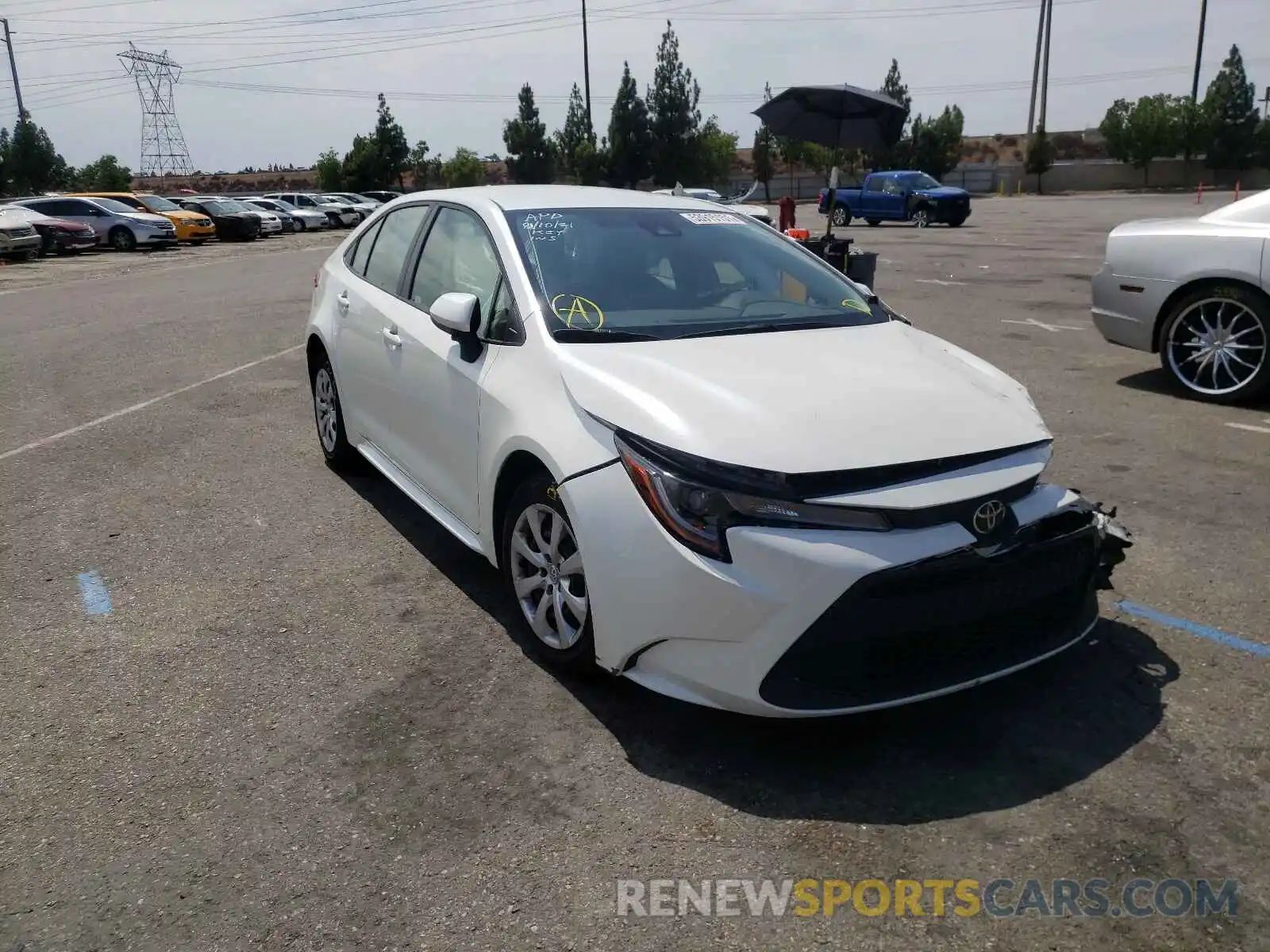 1 Photograph of a damaged car JTDEPRAE1LJ088975 TOYOTA COROLLA 2020