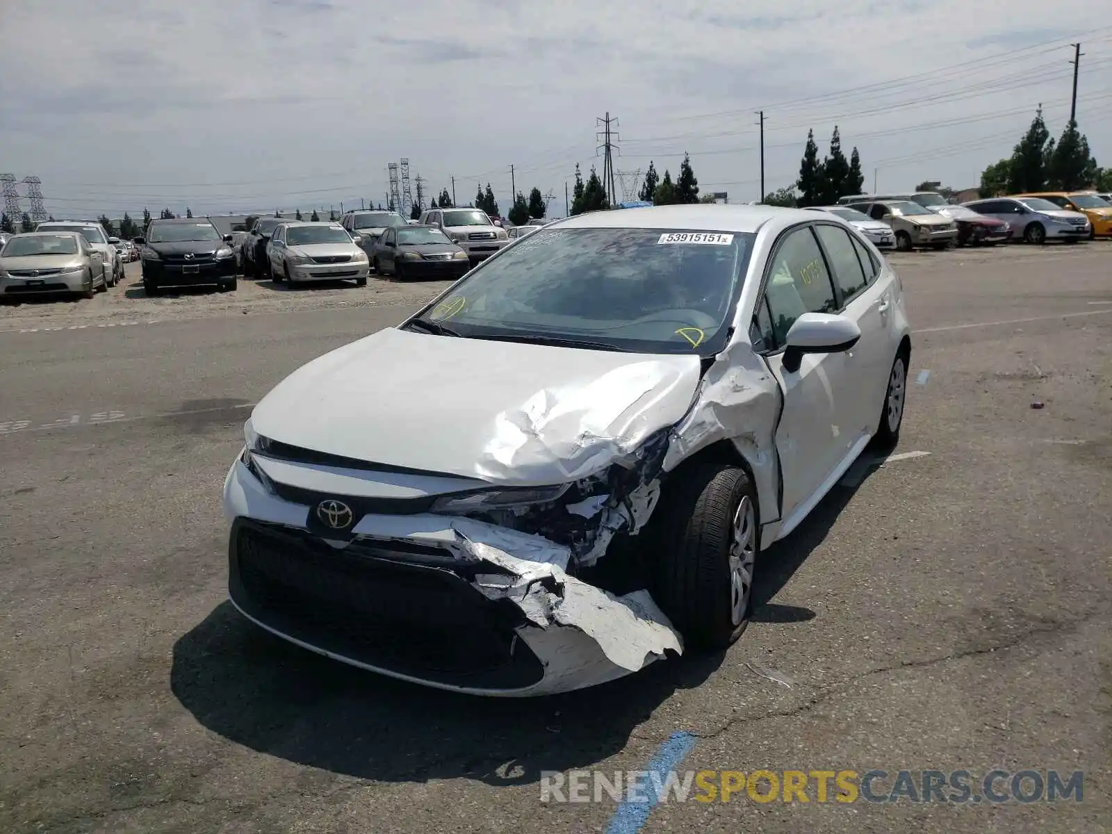 2 Photograph of a damaged car JTDEPRAE1LJ088975 TOYOTA COROLLA 2020