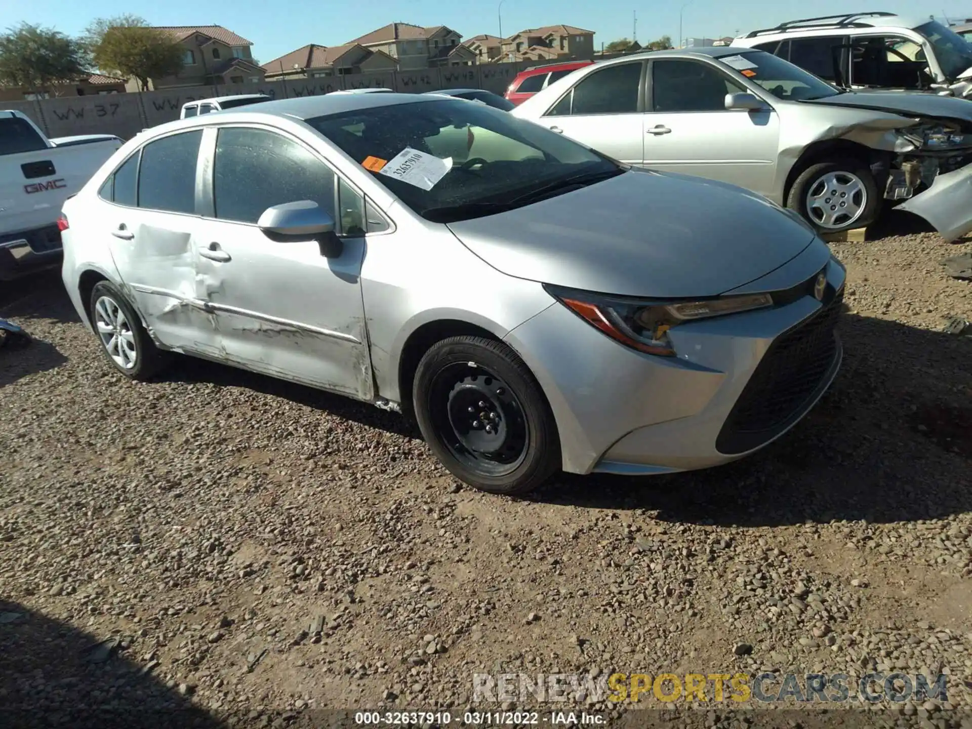 1 Photograph of a damaged car JTDEPRAE1LJ090189 TOYOTA COROLLA 2020