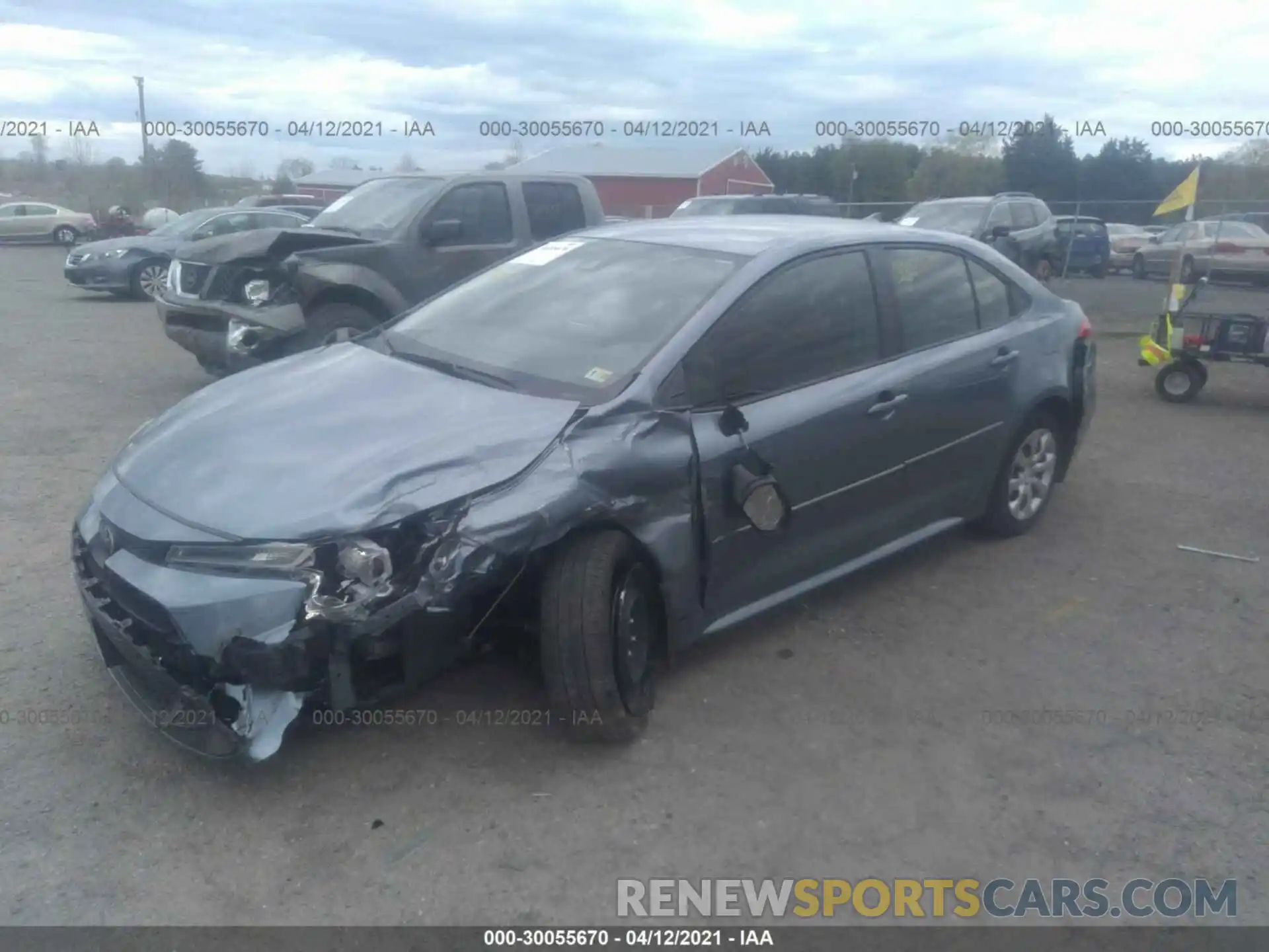 2 Фотография поврежденного автомобиля JTDEPRAE1LJ094470 TOYOTA COROLLA 2020