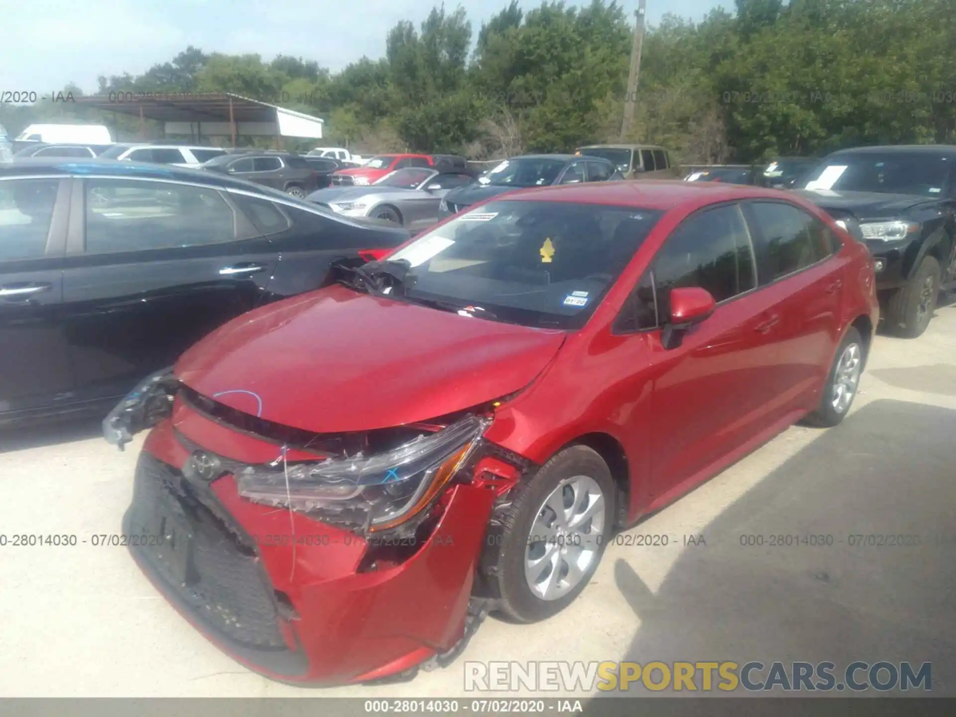 2 Photograph of a damaged car JTDEPRAE1LJ095859 TOYOTA COROLLA 2020