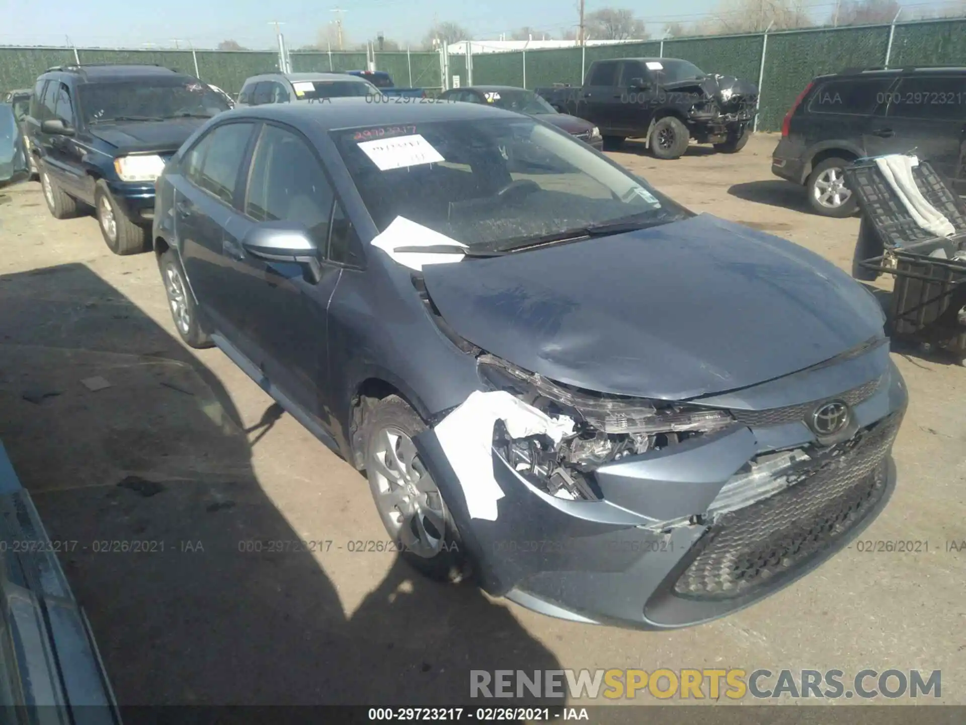 1 Photograph of a damaged car JTDEPRAE1LJ096316 TOYOTA COROLLA 2020