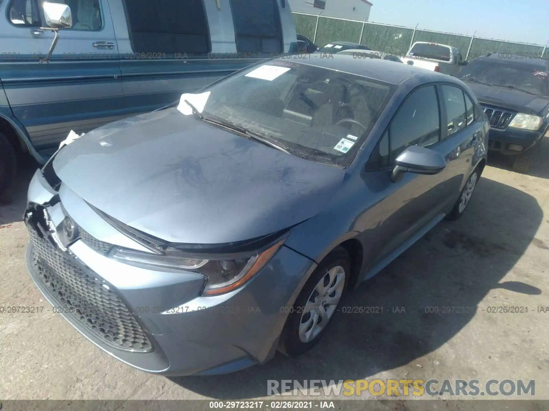 2 Photograph of a damaged car JTDEPRAE1LJ096316 TOYOTA COROLLA 2020