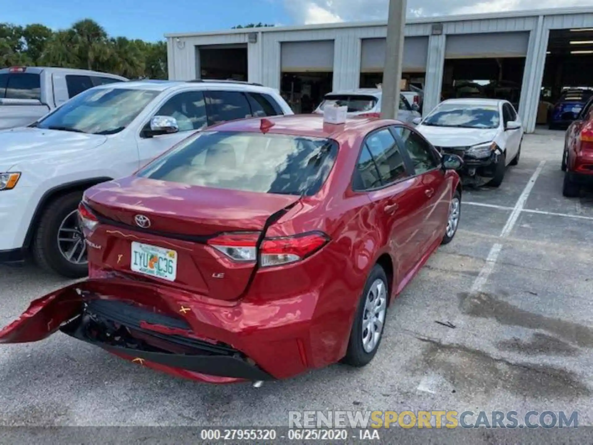 1 Photograph of a damaged car JTDEPRAE1LJ096915 TOYOTA COROLLA 2020