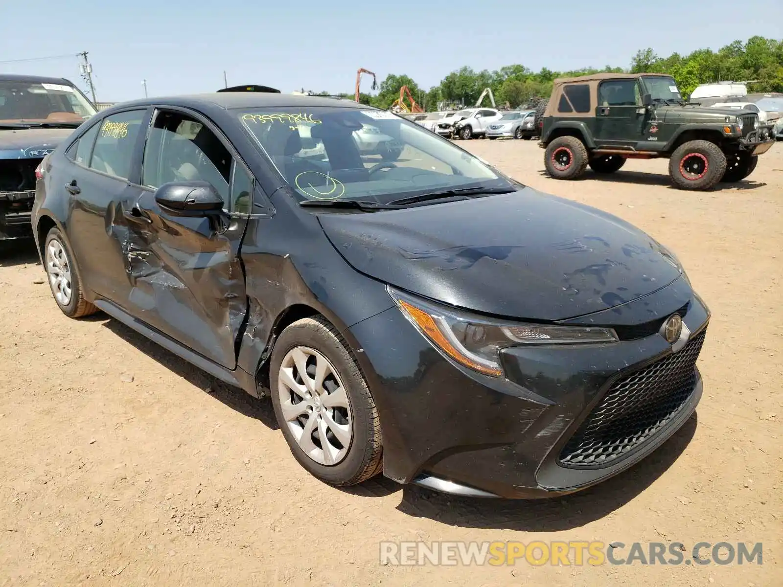 1 Photograph of a damaged car JTDEPRAE1LJ096963 TOYOTA COROLLA 2020