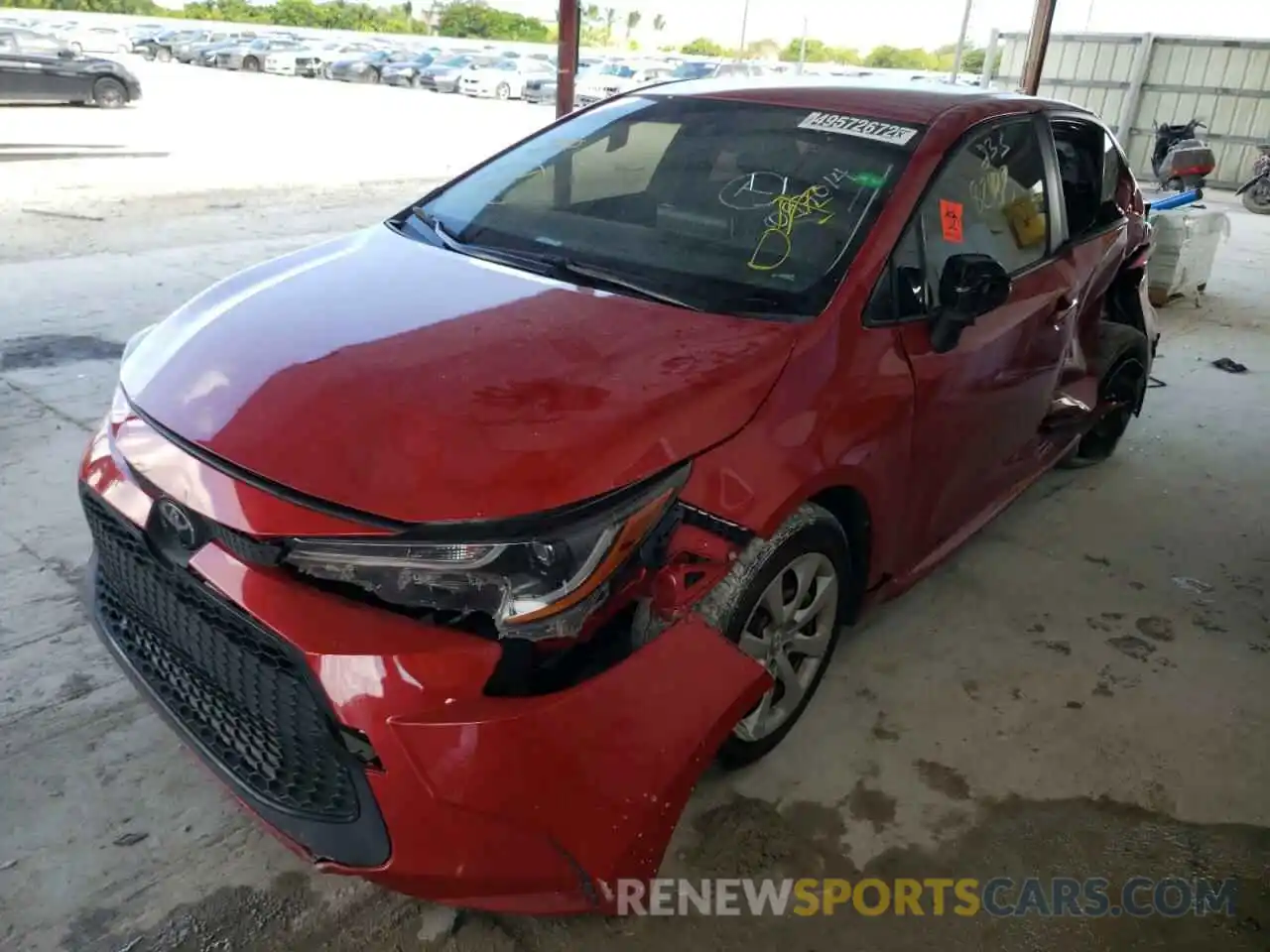 2 Photograph of a damaged car JTDEPRAE1LJ097014 TOYOTA COROLLA 2020