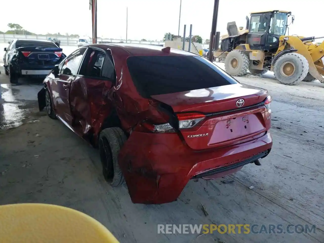 3 Photograph of a damaged car JTDEPRAE1LJ097014 TOYOTA COROLLA 2020