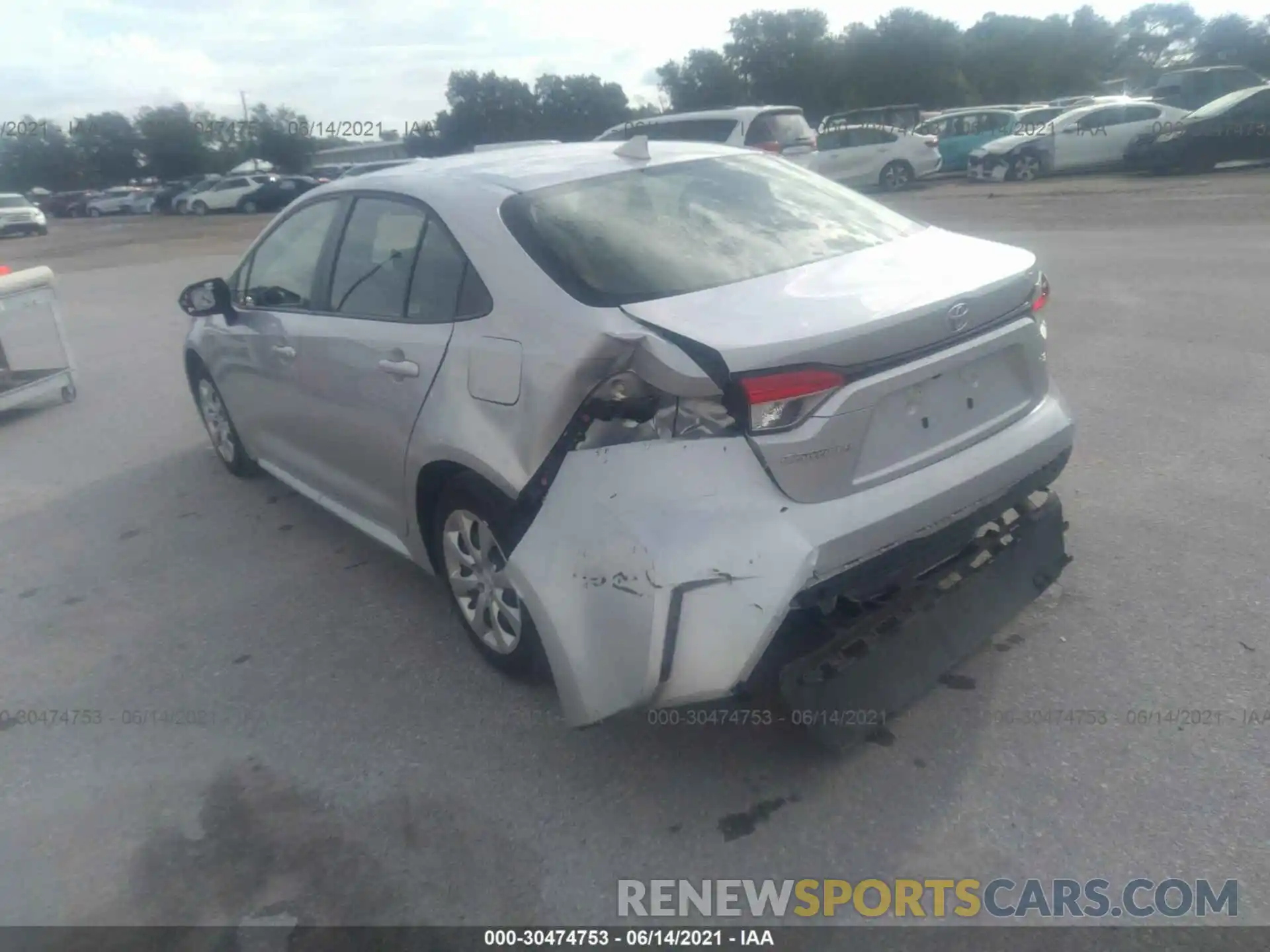 3 Photograph of a damaged car JTDEPRAE1LJ097210 TOYOTA COROLLA 2020