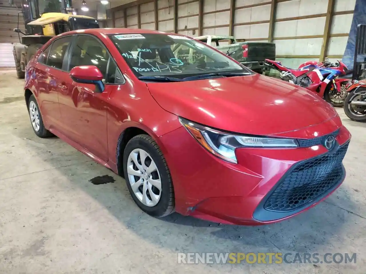 1 Photograph of a damaged car JTDEPRAE1LJ098731 TOYOTA COROLLA 2020